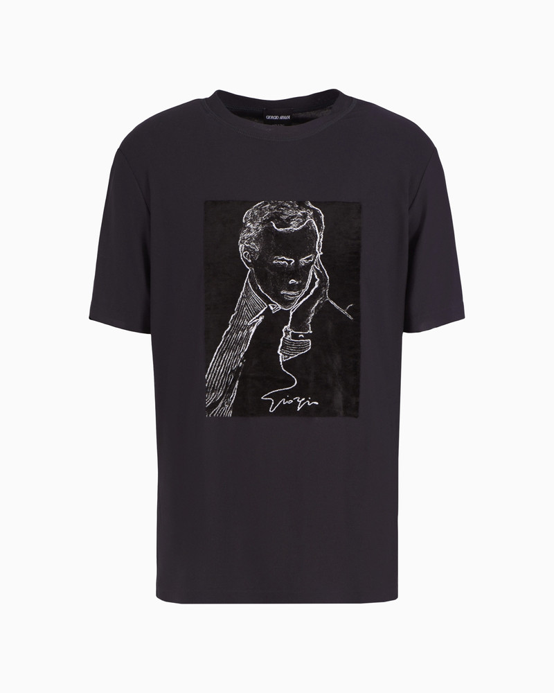 Crew-neck T-shirt in viscose jersey 1