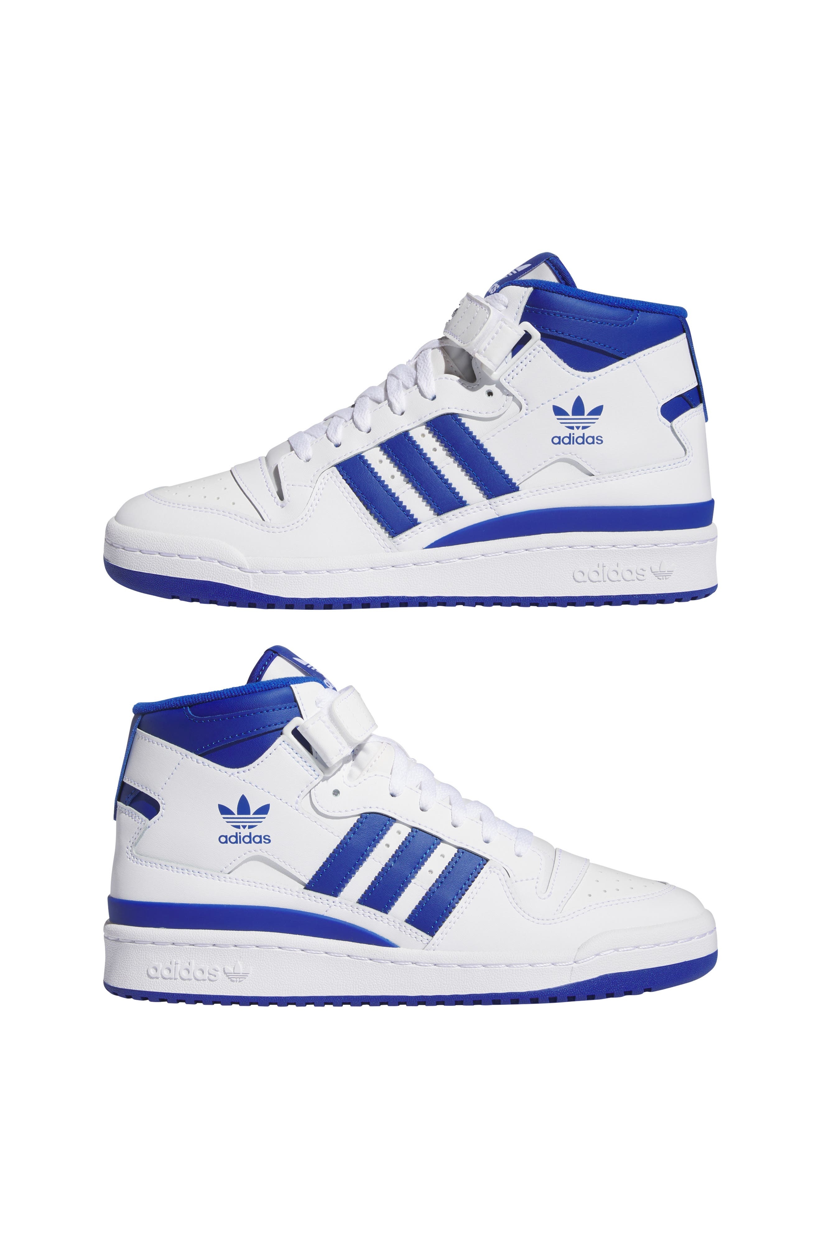 adidas Forum Mid Sneaker in White/Team Royal Blue/White at Nordstrom - 7
