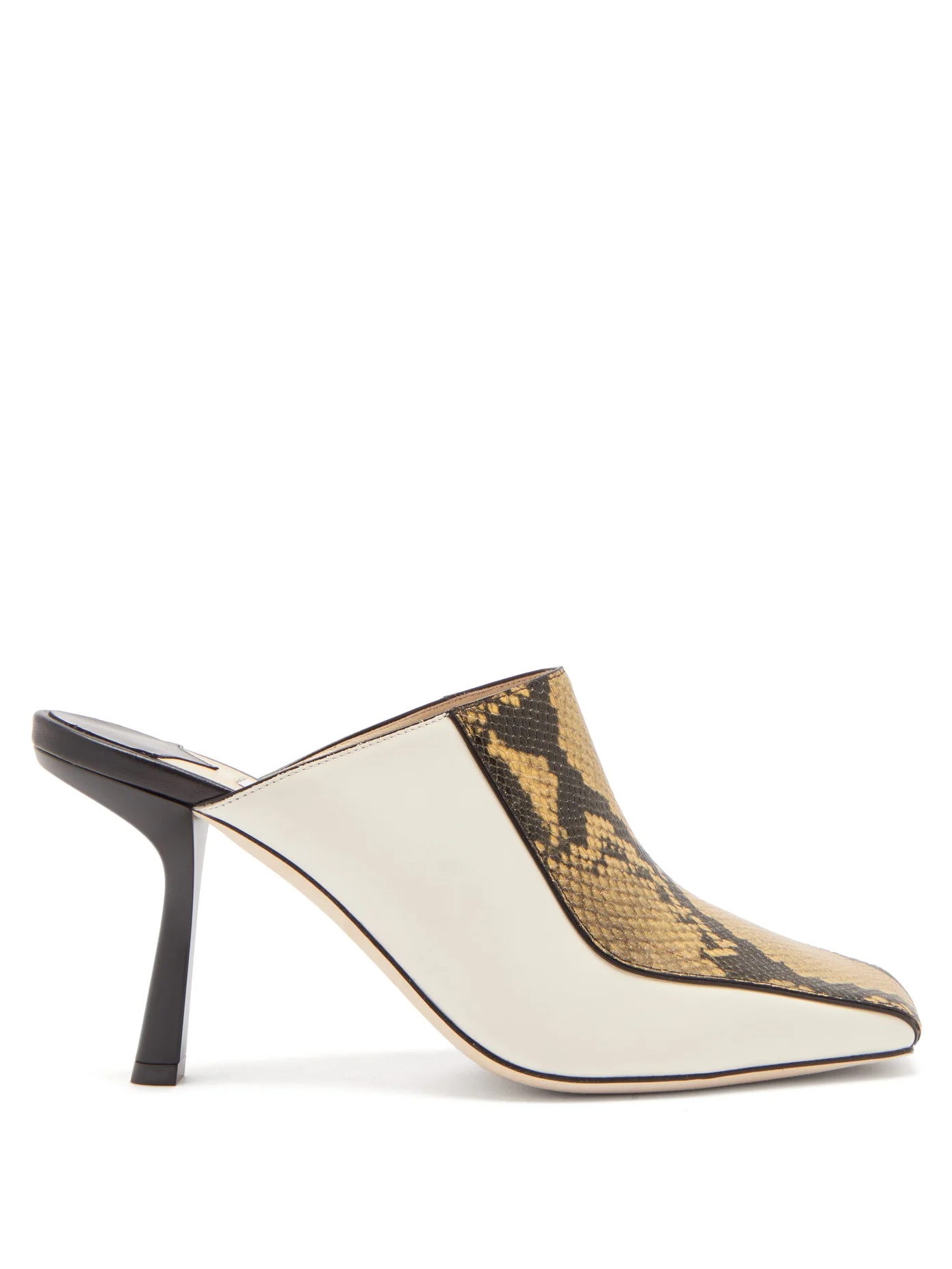 Marcel 85mm snake-effect leather mules - 1