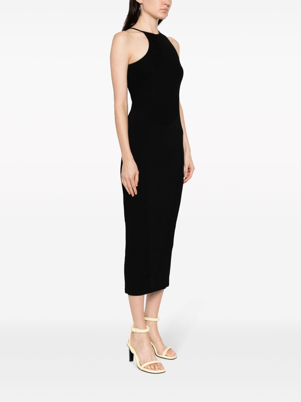 Altea asymmetric ribbed-knit midi dress - 3