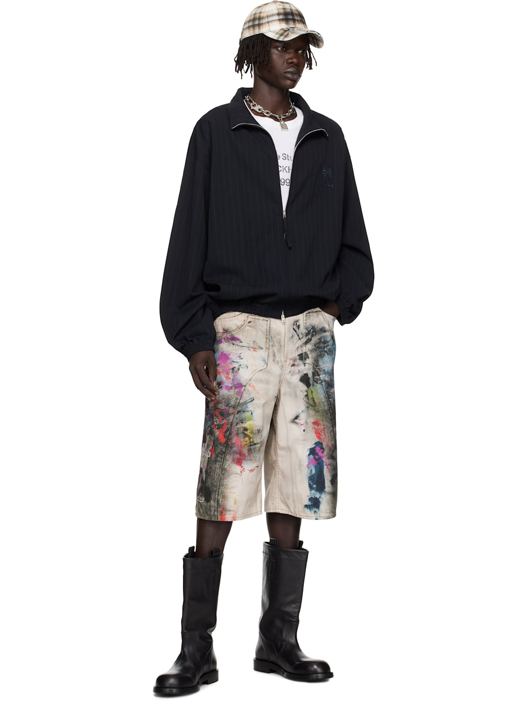 Gray Trompe L'oeil Shorts - 4