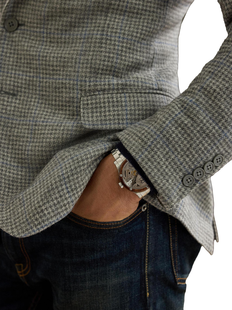 Men's Kent Hand-Tailored Houndstooth Jacket - Light Grey Multi Blue 6