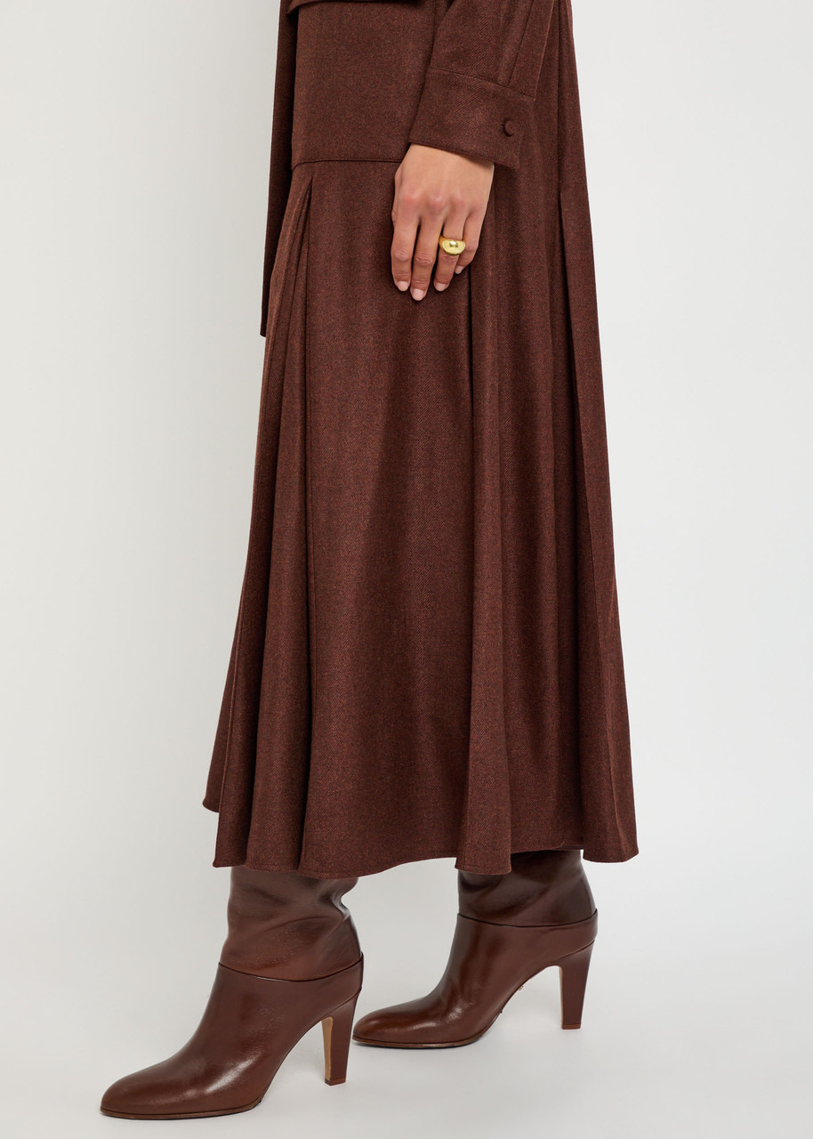 Gabriela Hearst Meyer Belted Wool-blend Midi Shirt Dress - 5