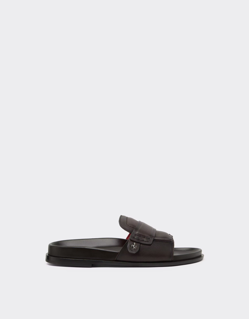 Leather Slider with Prancing Horse 1