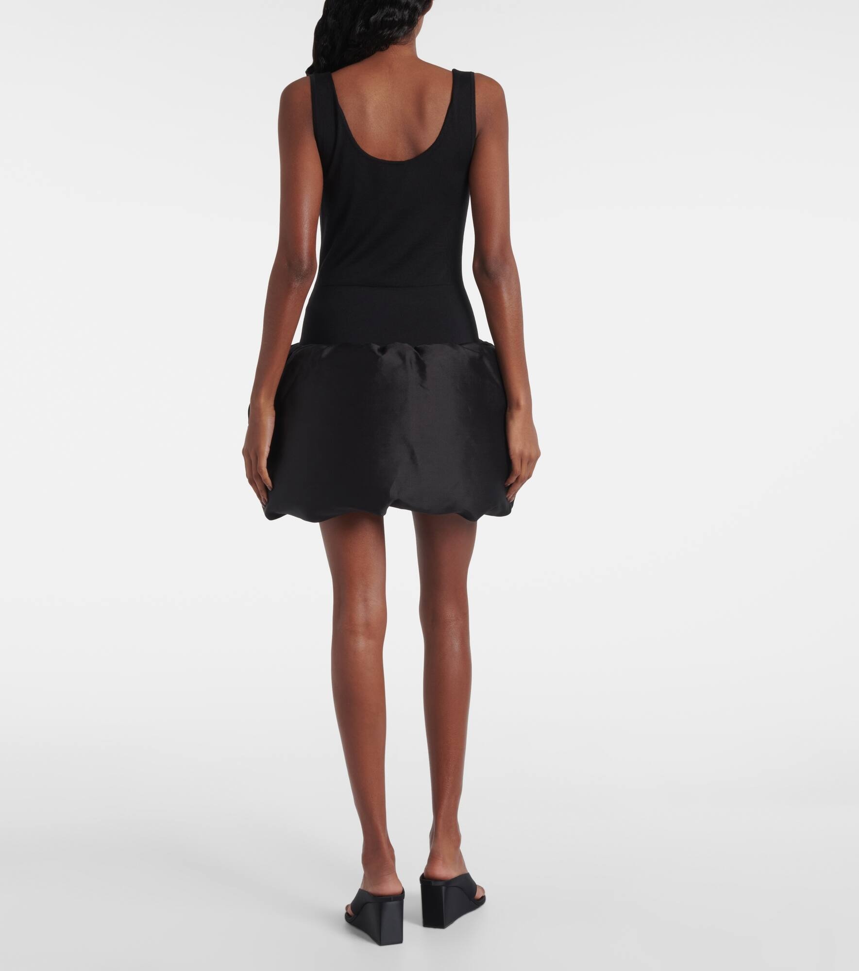 Padded wool-blend minidress - 3