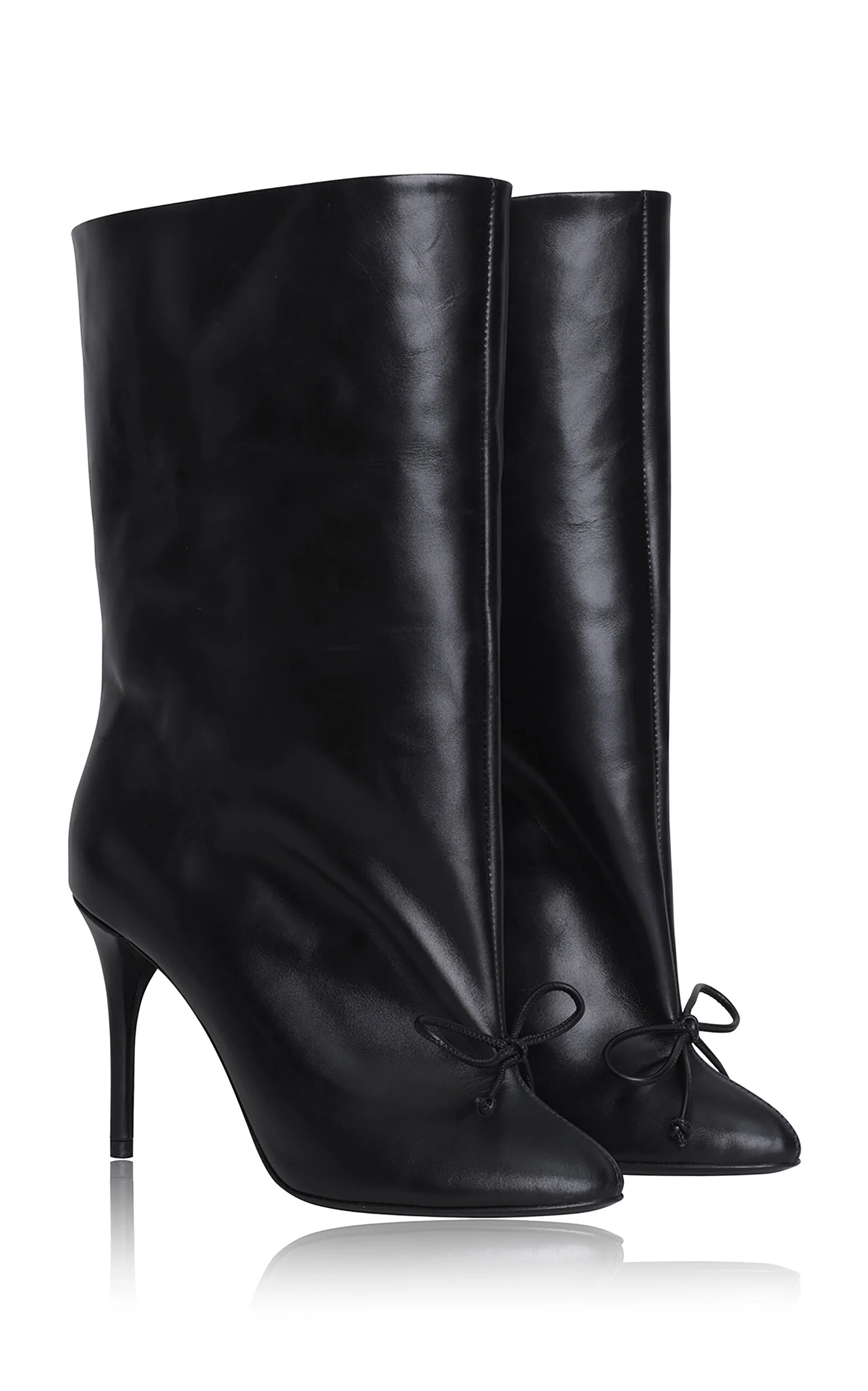 Leather Low Boots black - 1