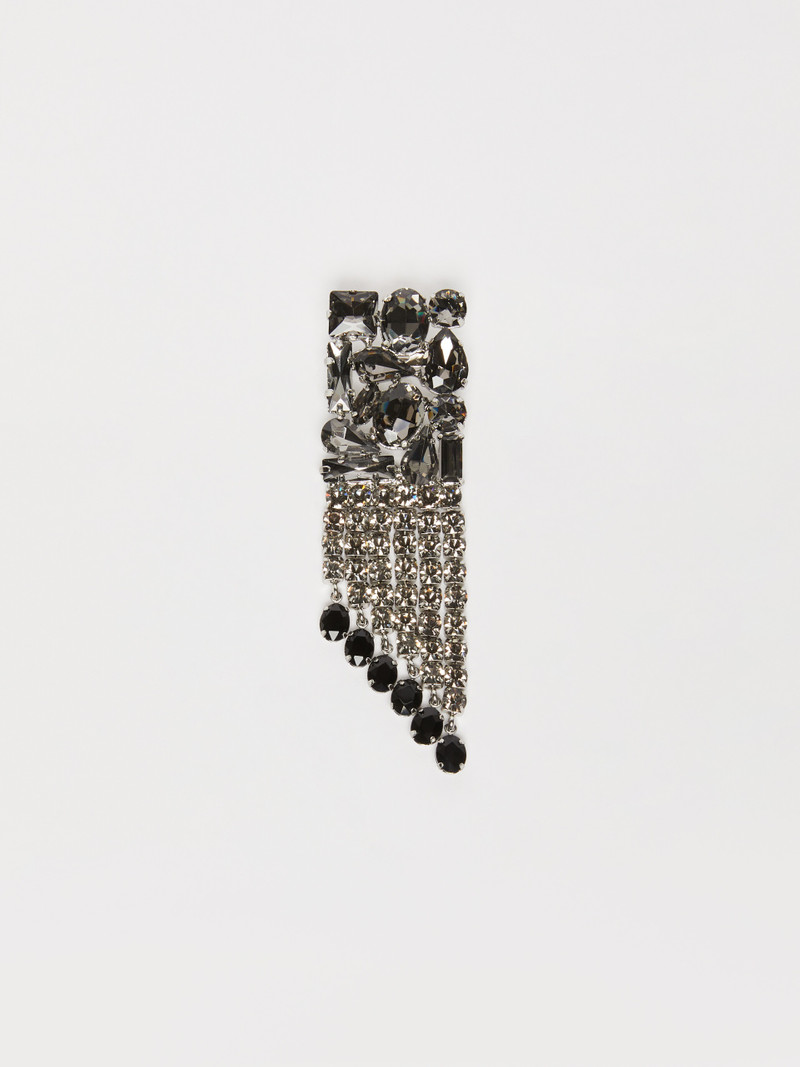 GAMBERO Metal and rhinestone brooch 1