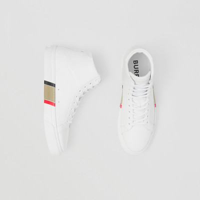 Burberry Stripe Detail Leather High-top Sneakers outlook