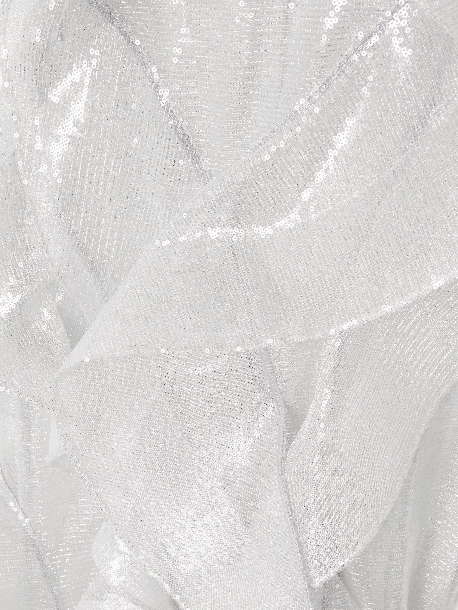 Refraction strapless ruffled sequined mesh gown Off-white - 4