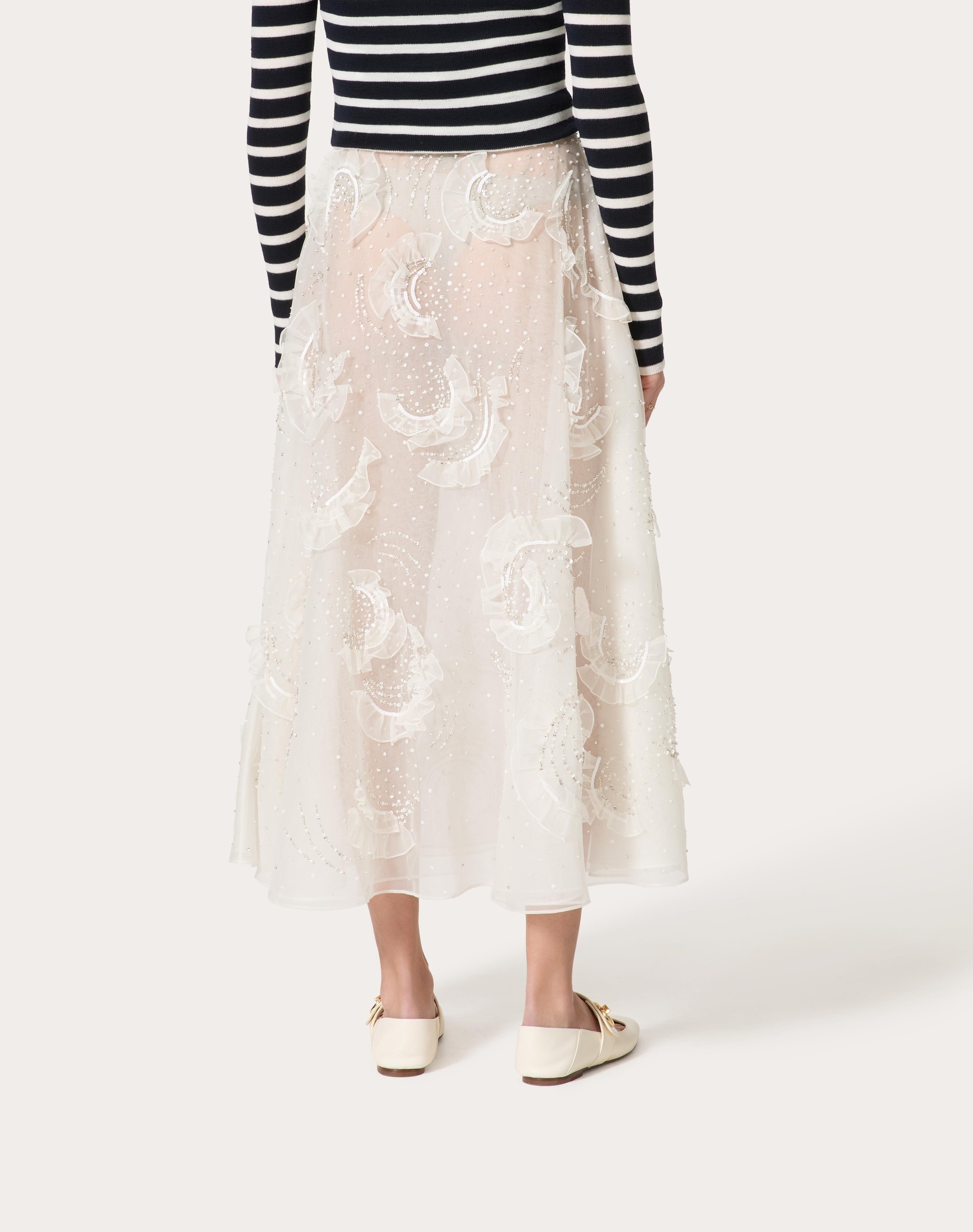 MIDI SKIRT IN EMBROIDERED ORGANZA - 4