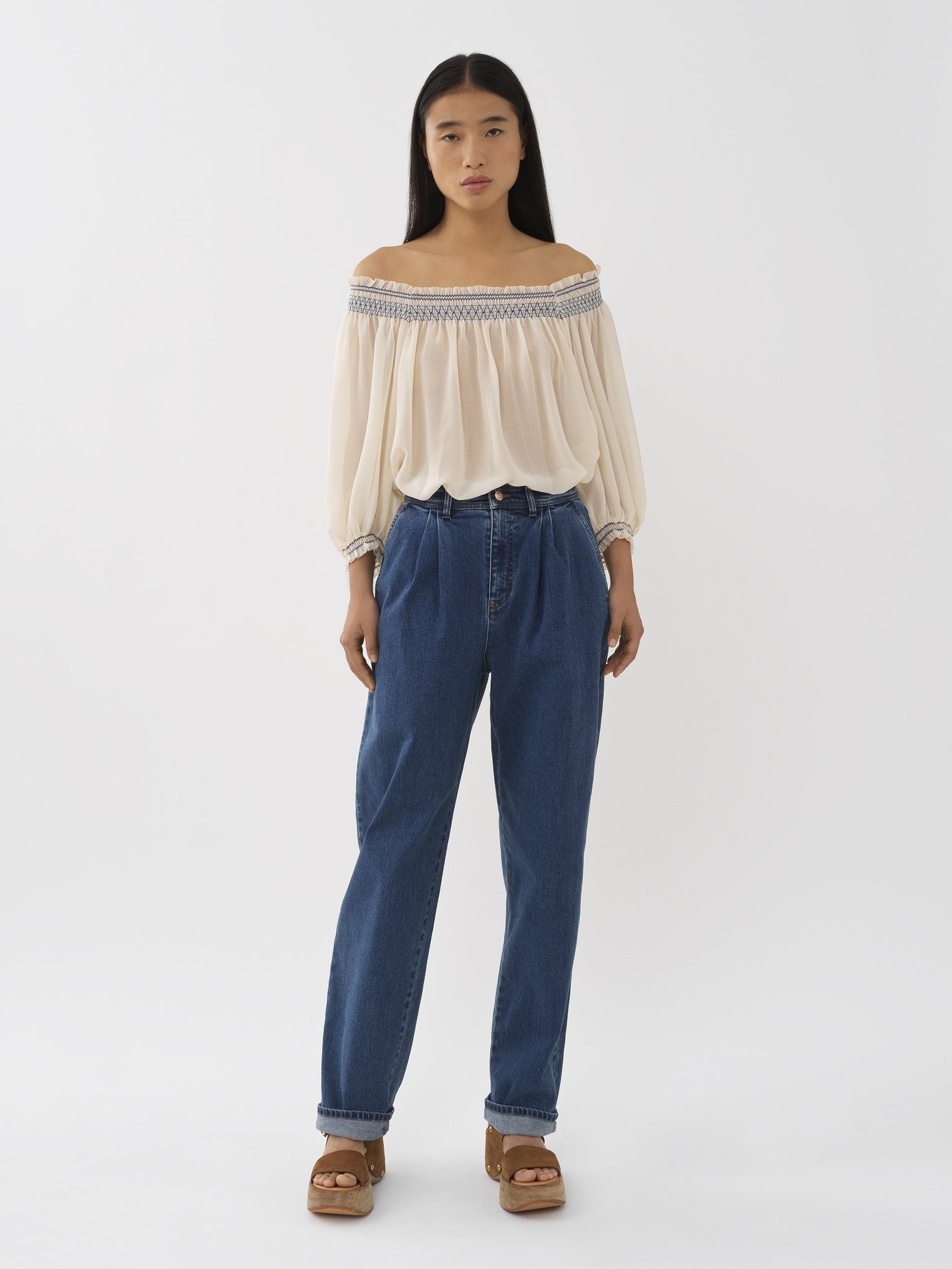 TAPERED DENIM PANTS - 3
