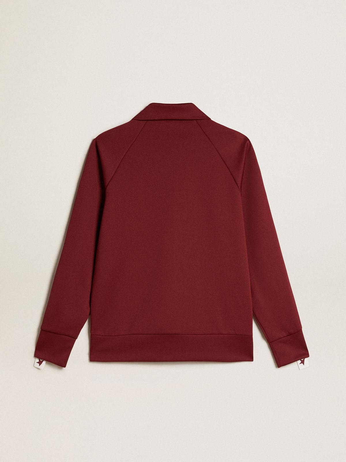 Women’s burgundy zipped sweatshirt with white strip and contrasting stars - 6