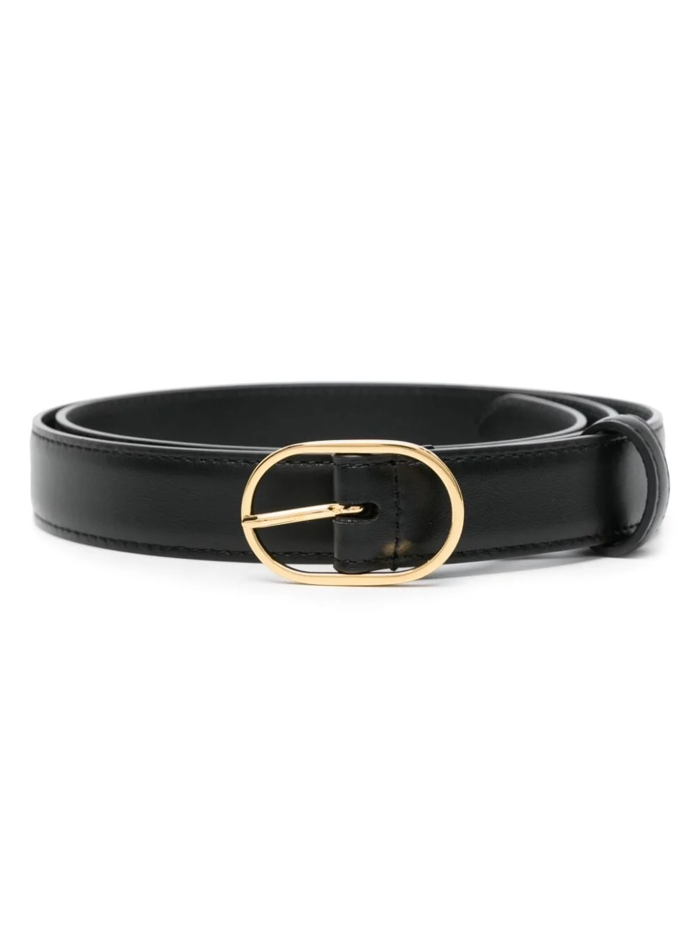 logo-plaque leather belt - 1