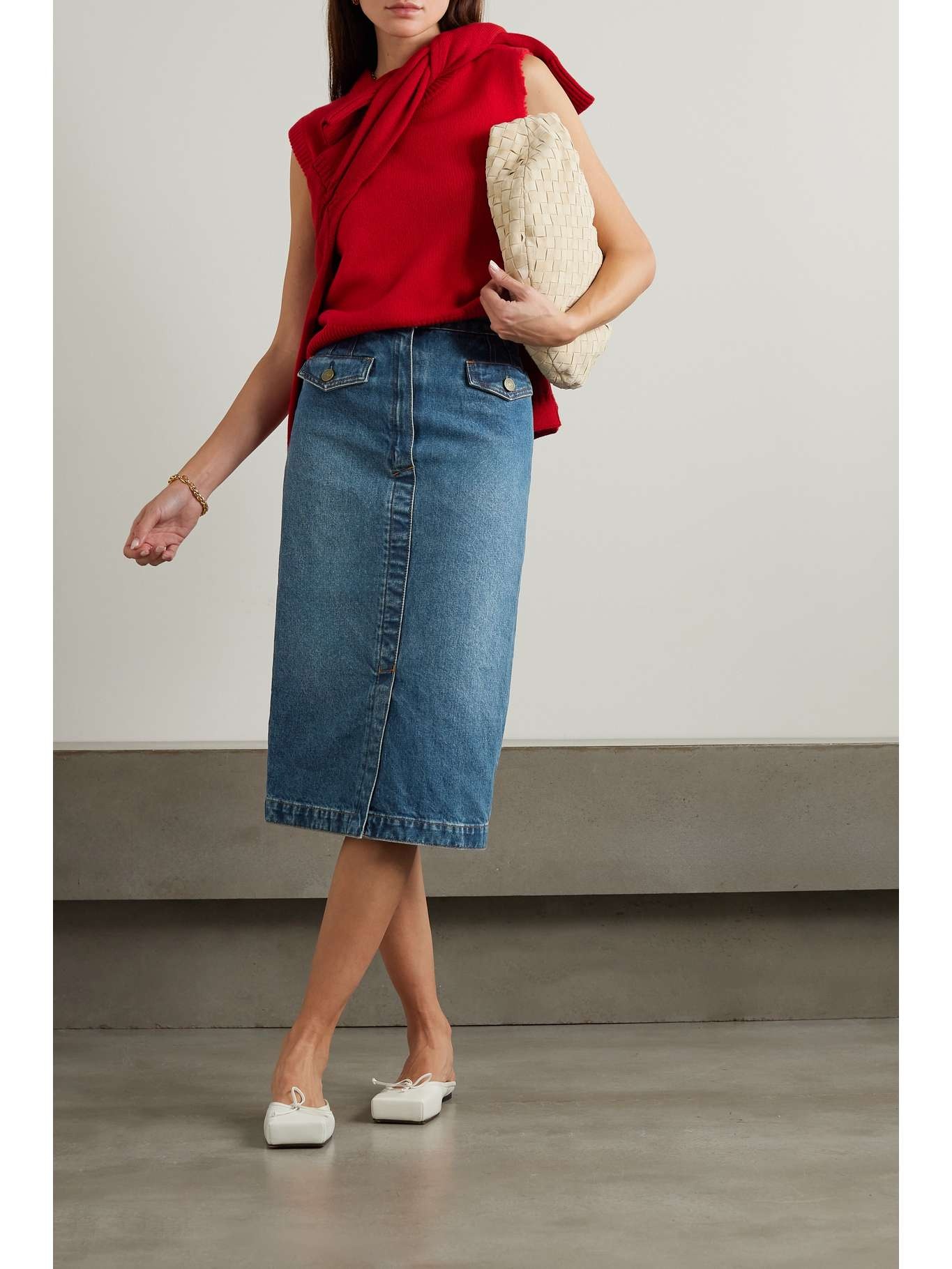 + NET SUSTAIN Denim midi skirt - 2