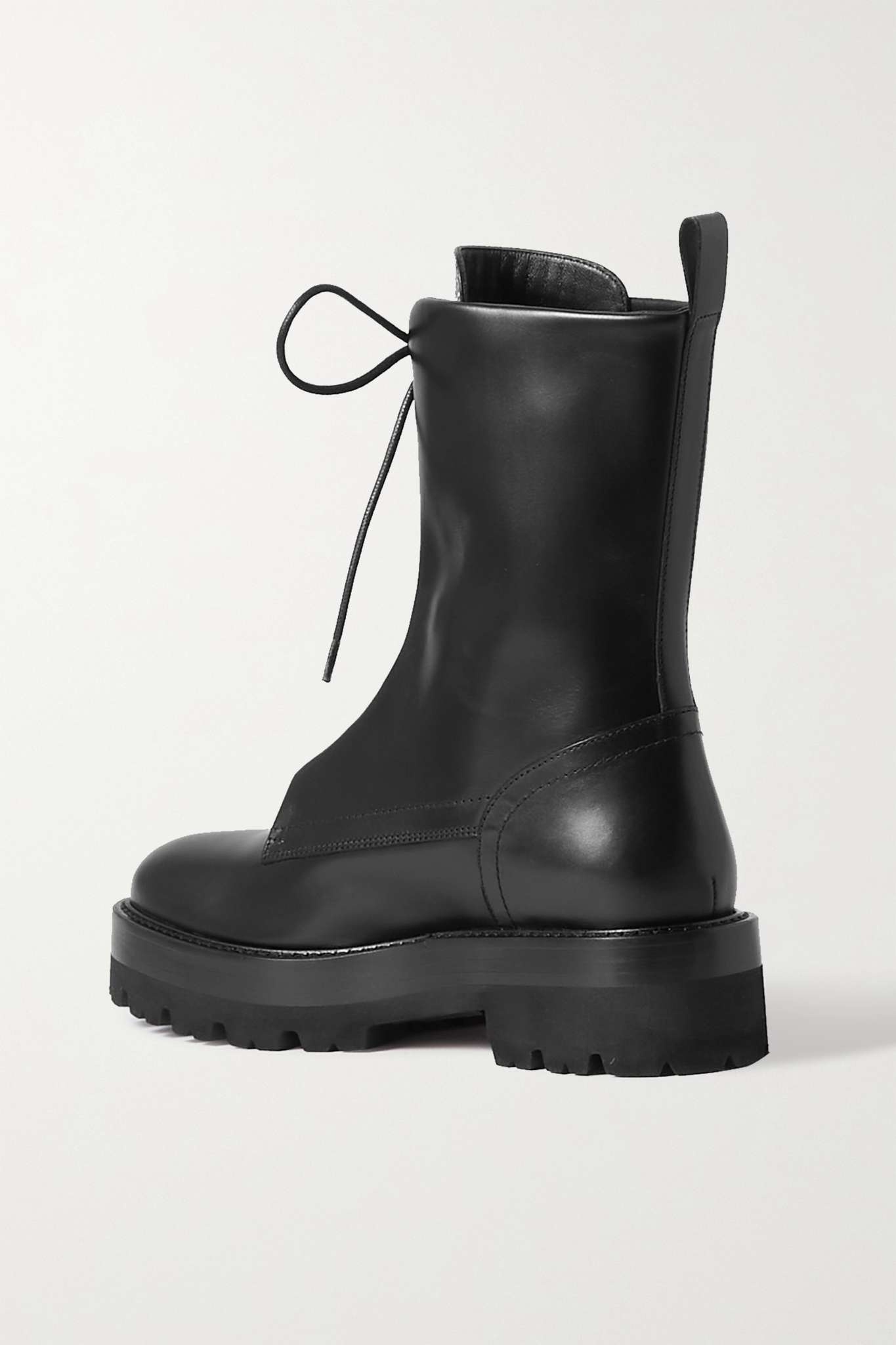 Eyelet-embellished leather ankle boots - 3