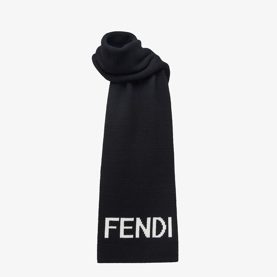 Black wool scarf - 2