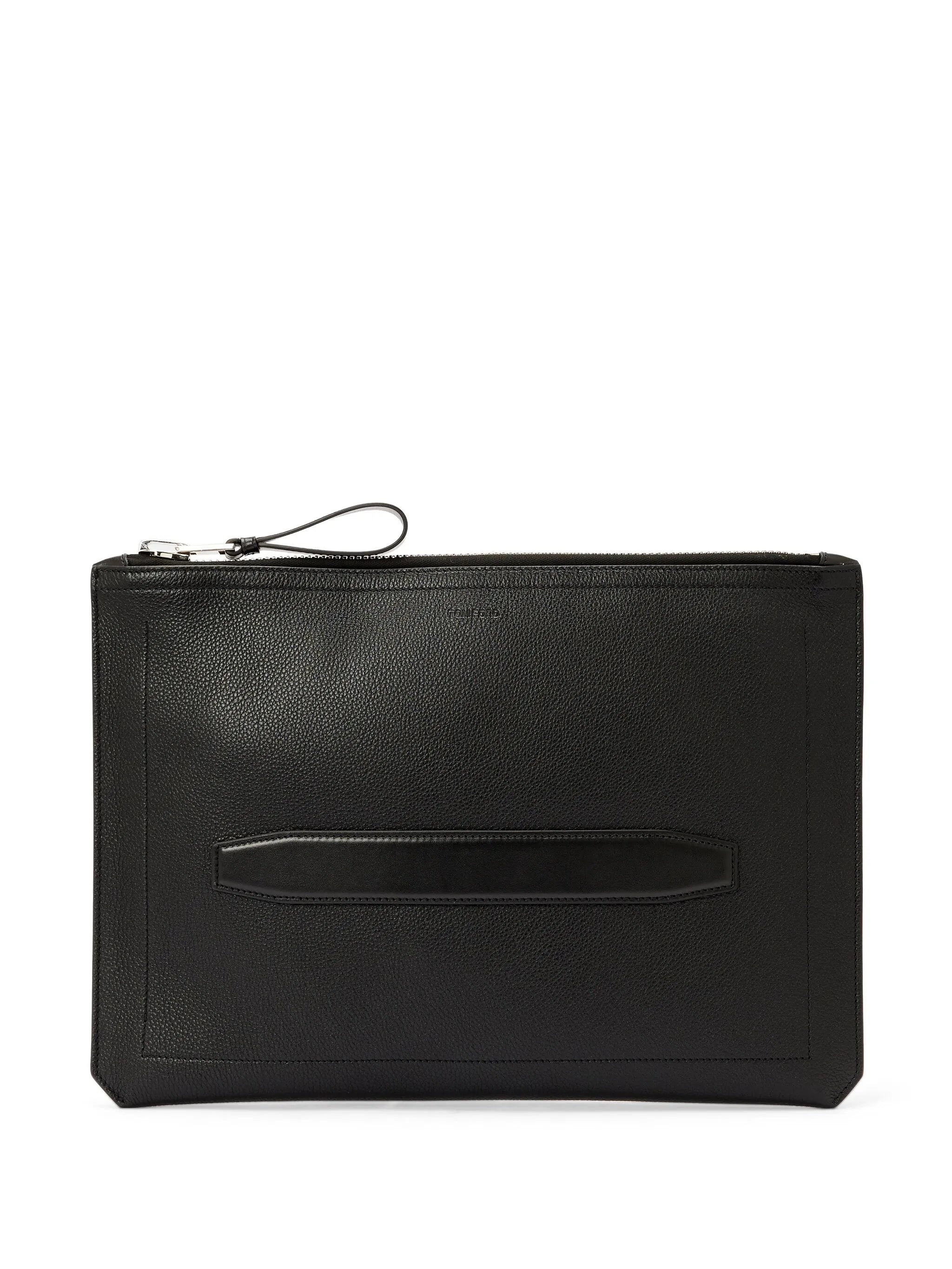 Grained-texture Clutch Bag - 1