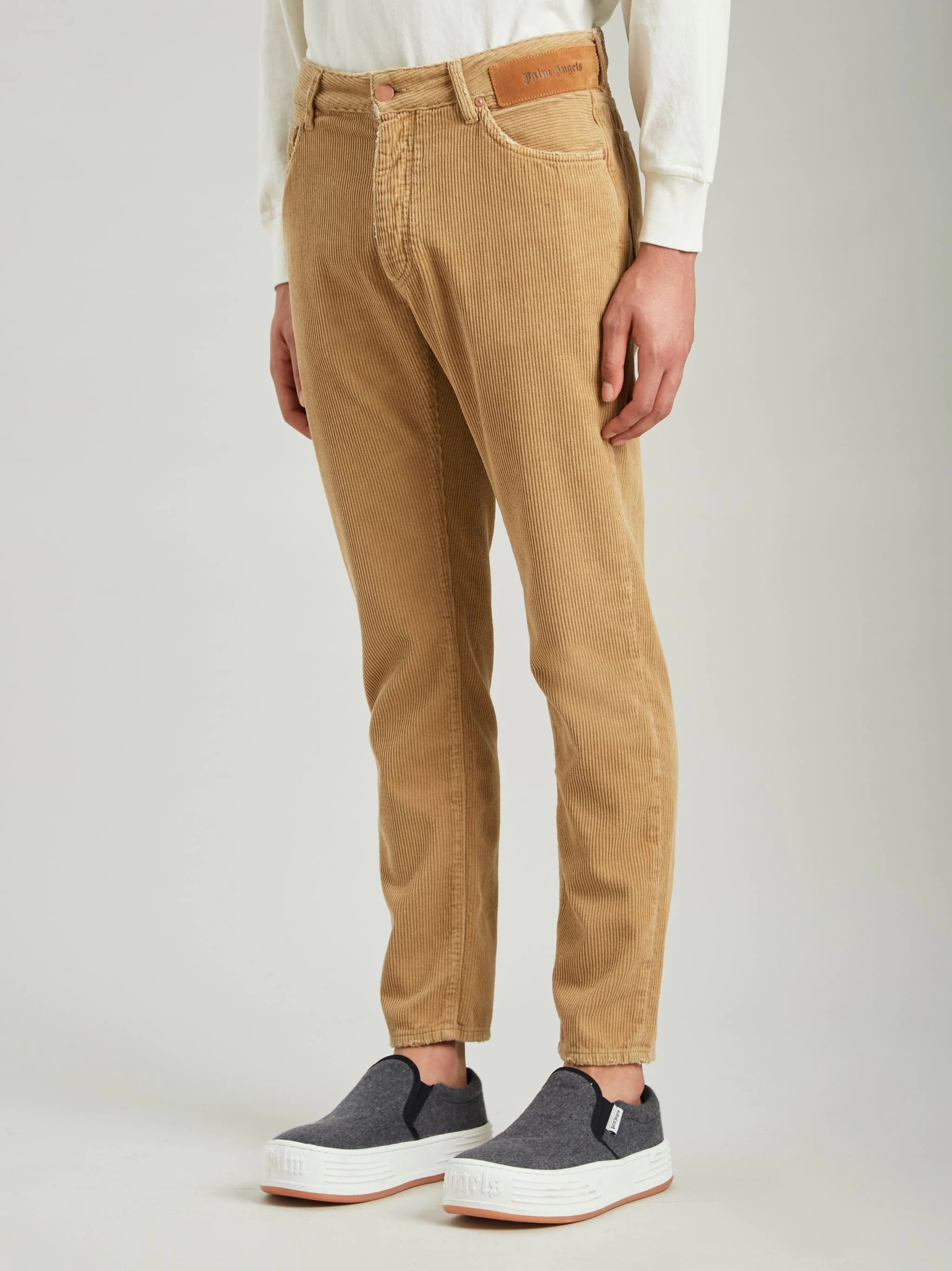 CURVED LOGO CORDUROY PANTS - 4