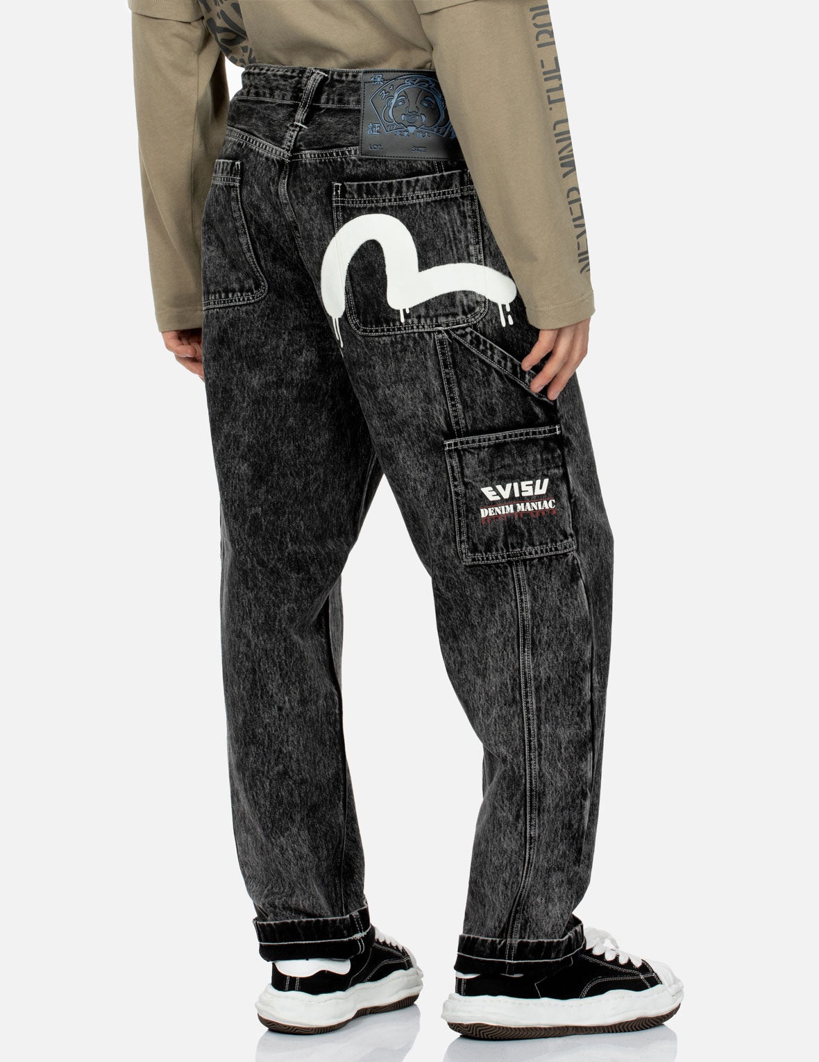 Seagull Print Loose Fit Straight-leg Denim Jeans - 7