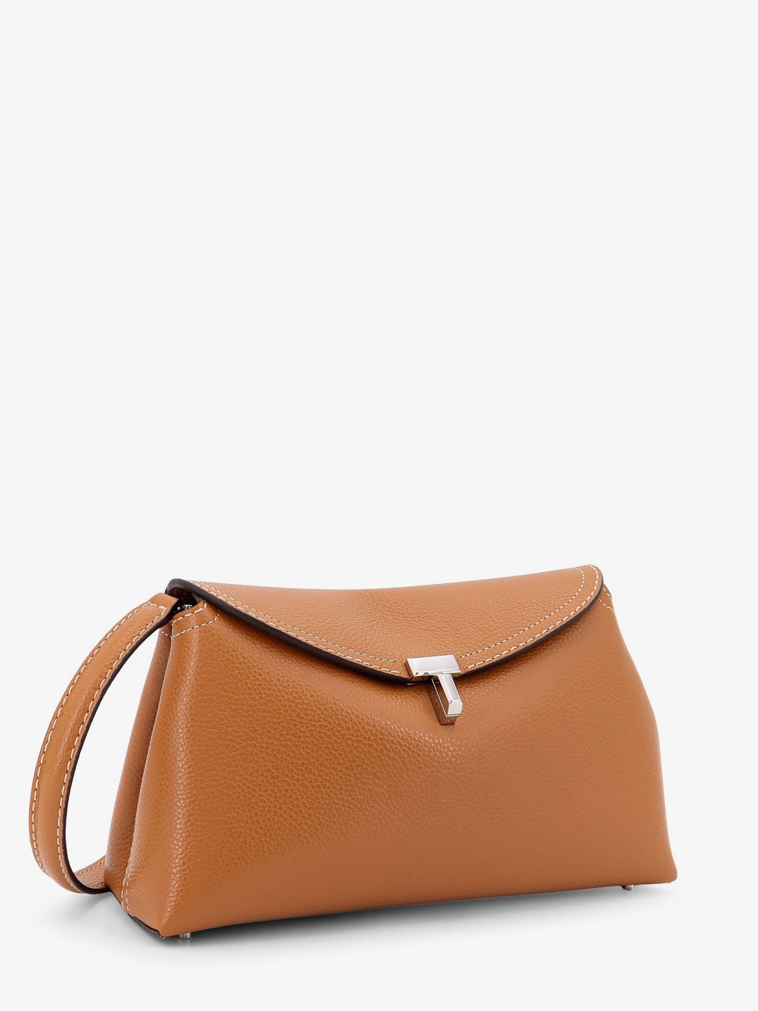 Toteme T-Lock Leather Clutch With Contrasting Stitching - 4