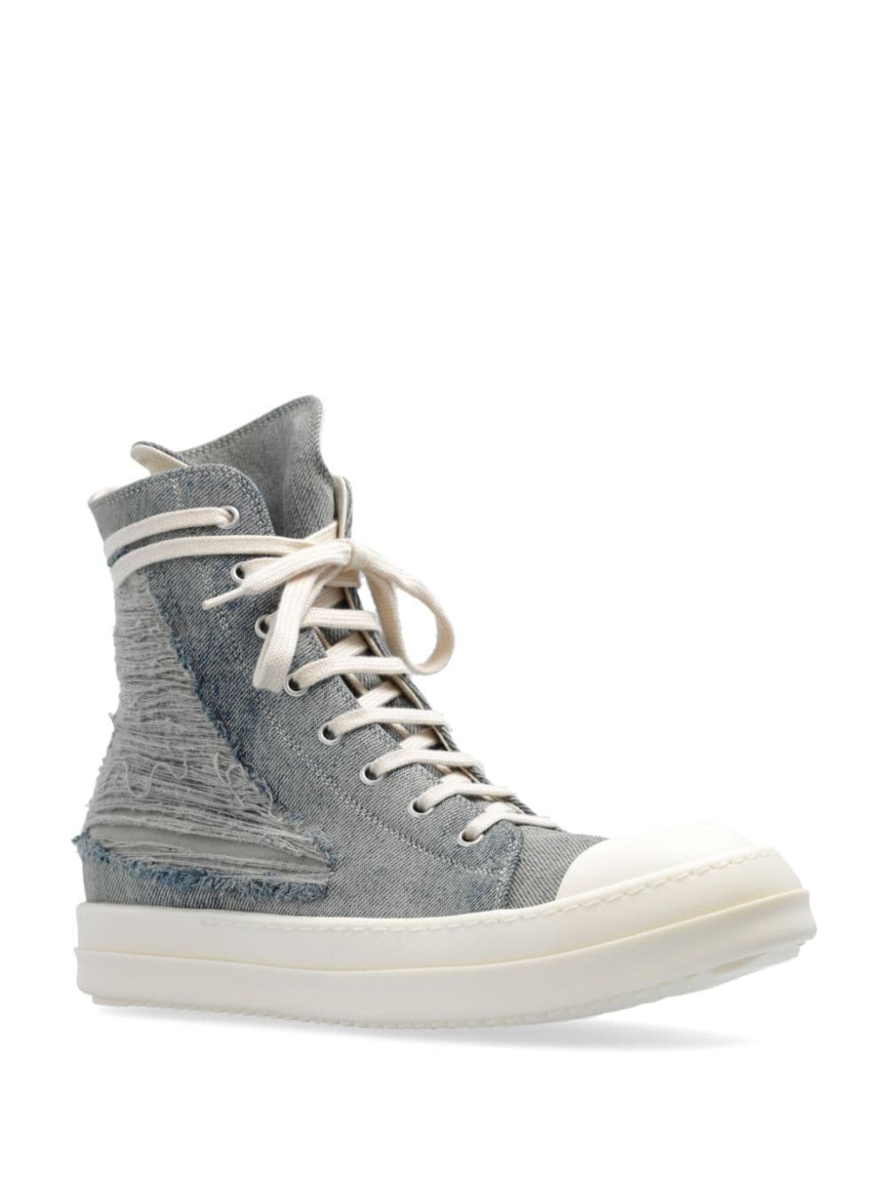 ripped-detail lace-up sneakers - 2