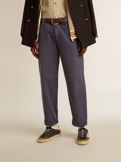 Golden Goose Men's chinos in blue with a lived-in effect outlook