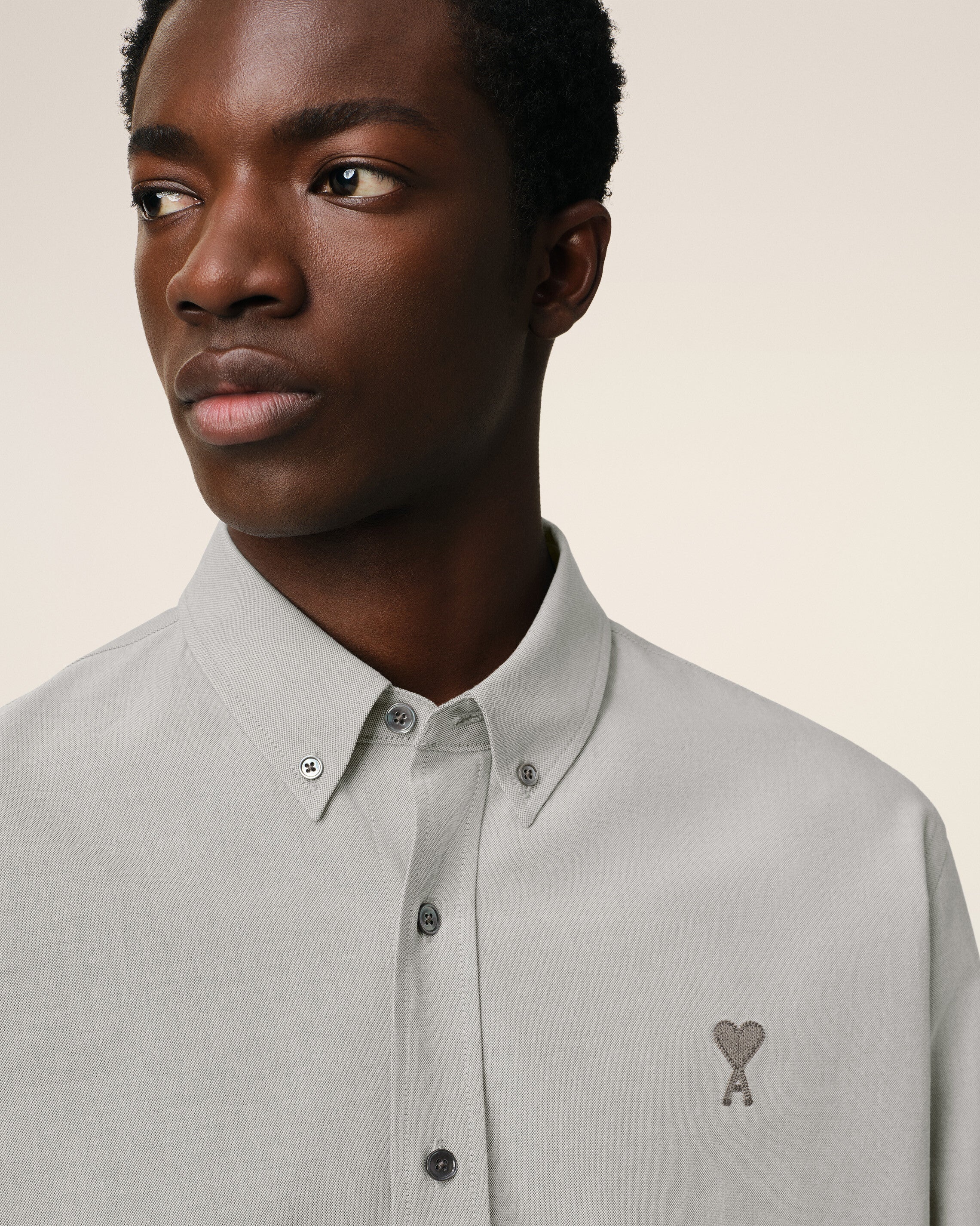 GREEN COTTON BUTTON-DOWN AMI DE CŒUR SHIRT - 4