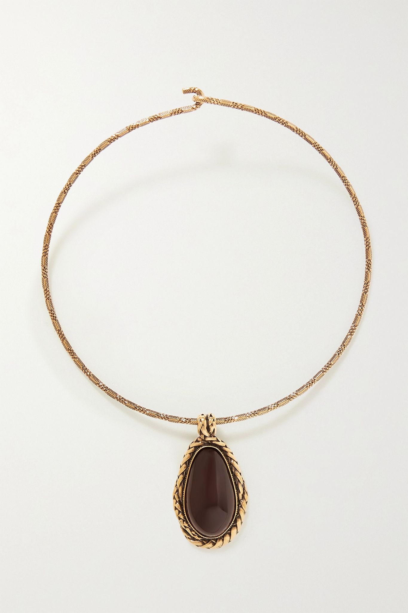 Gold-tone garnet choker - 1