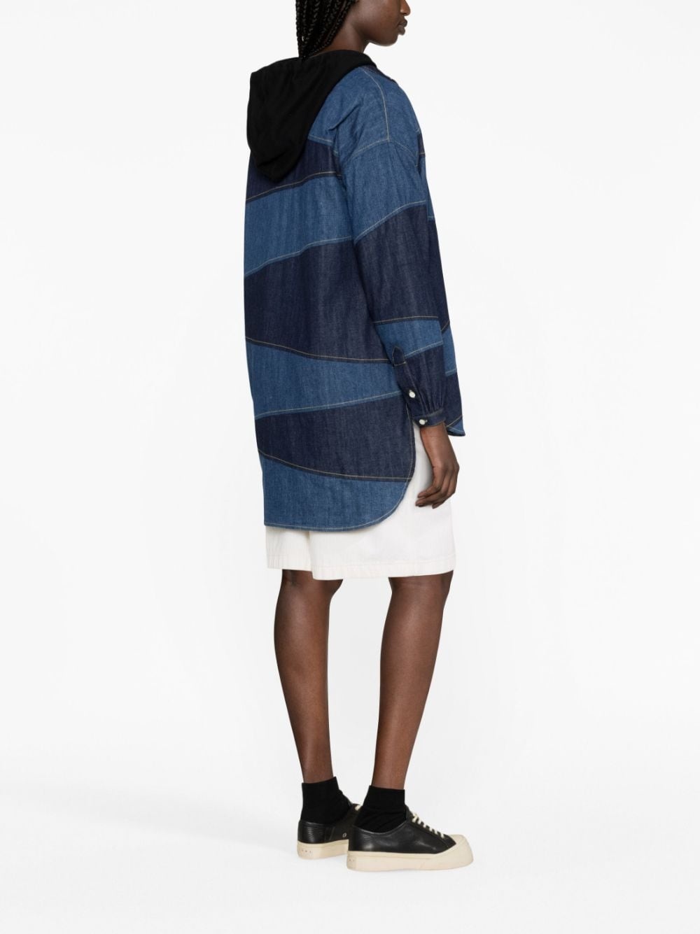 Paris patchwork denim shirt - 3