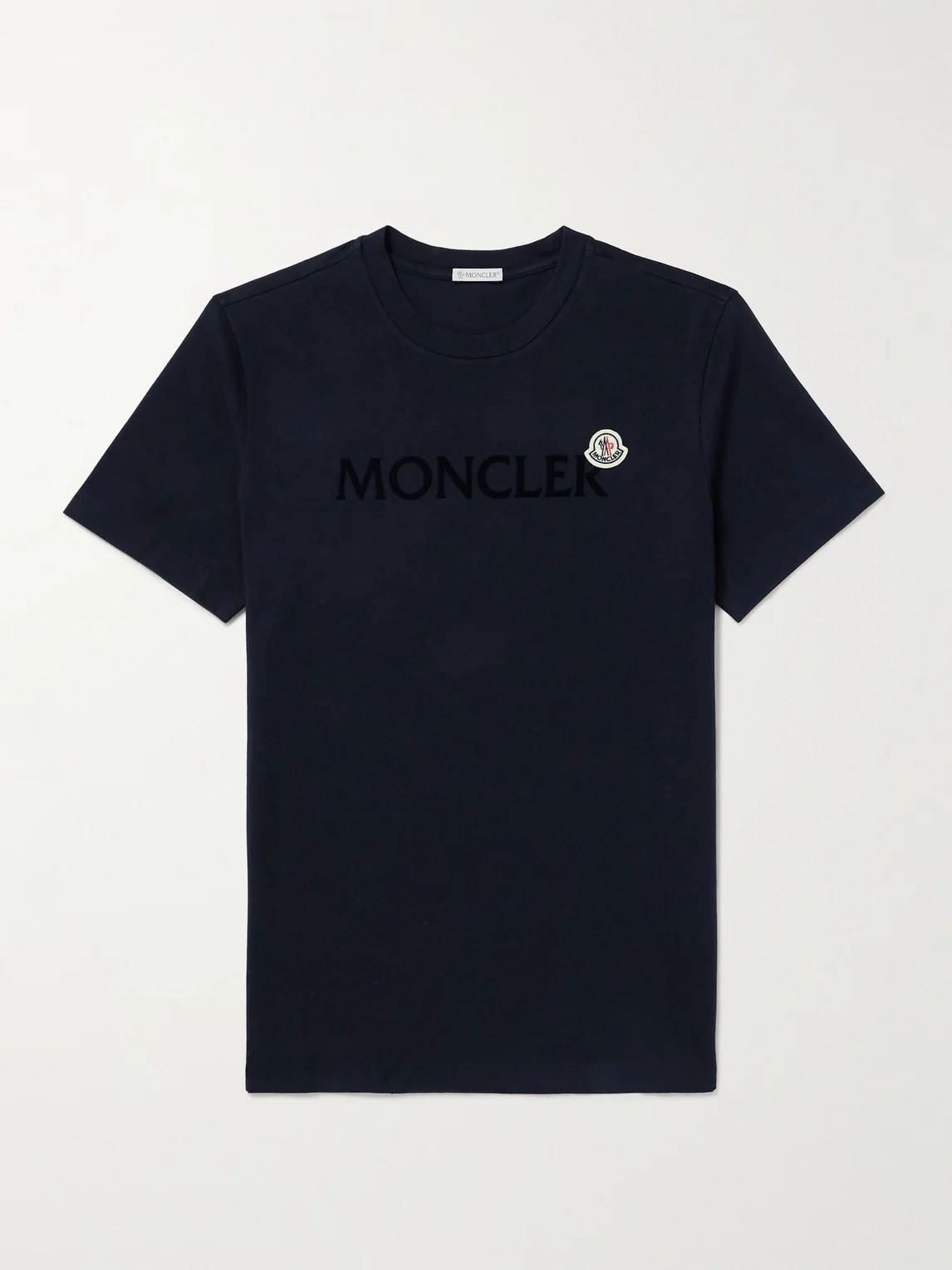 Slim-Fit Logo-Flocked Cotton-Jersey T-Shirt - 1