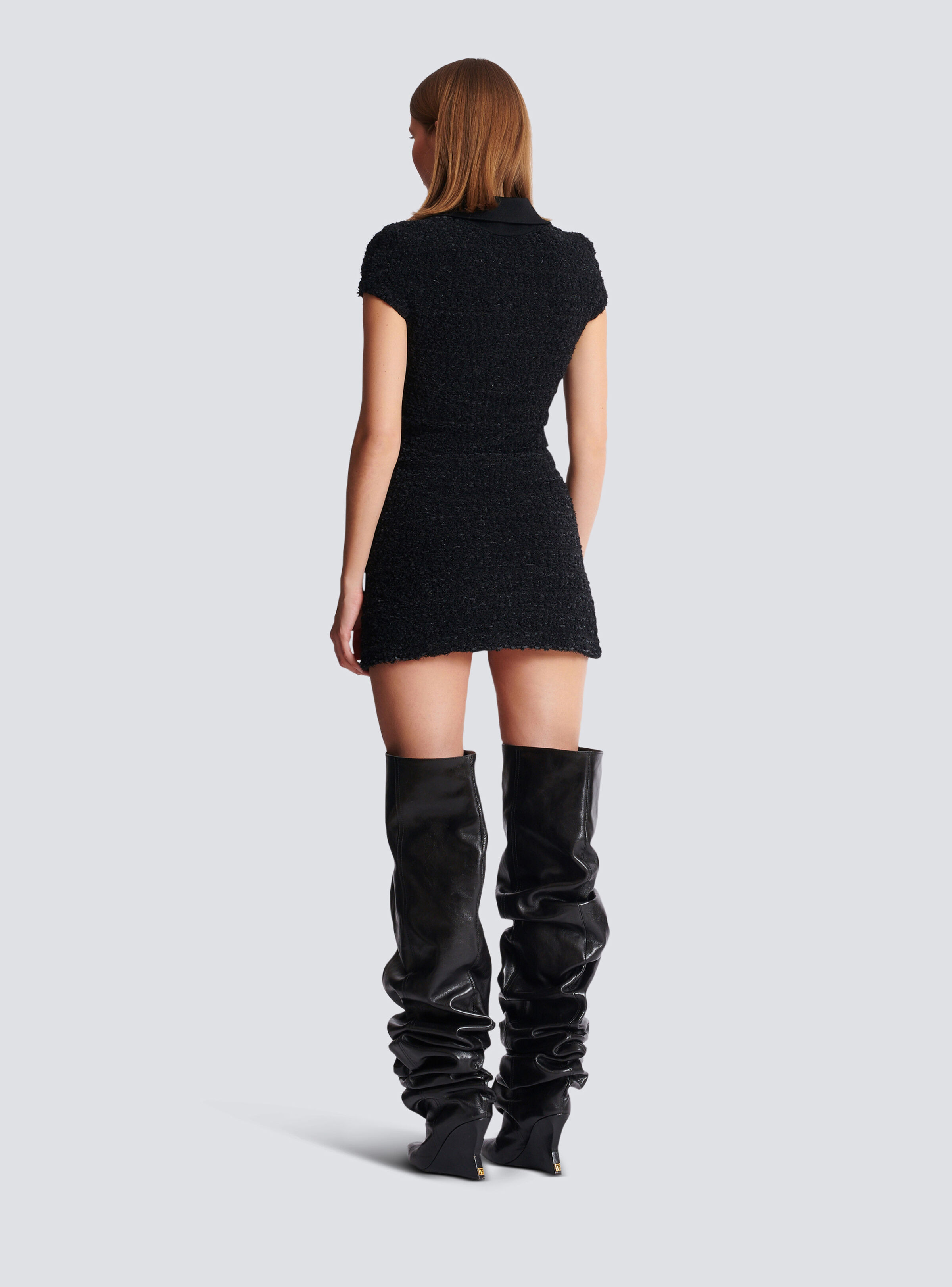 Short zipped tweed skirt - 4