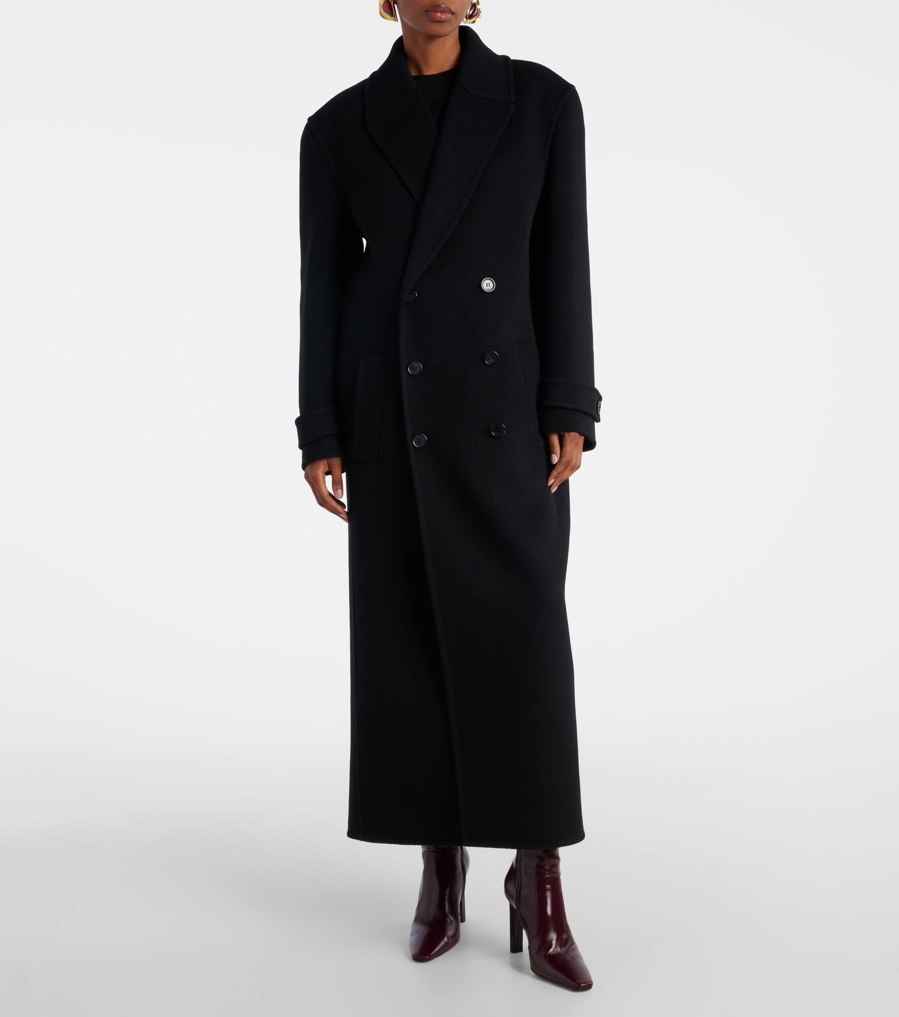Double-breasted wool coat - 7