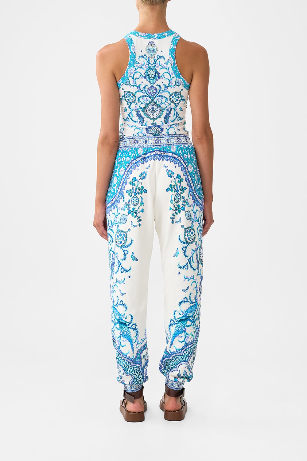 JERSEY TRACK PANT WITH SILK DETAILS - 3