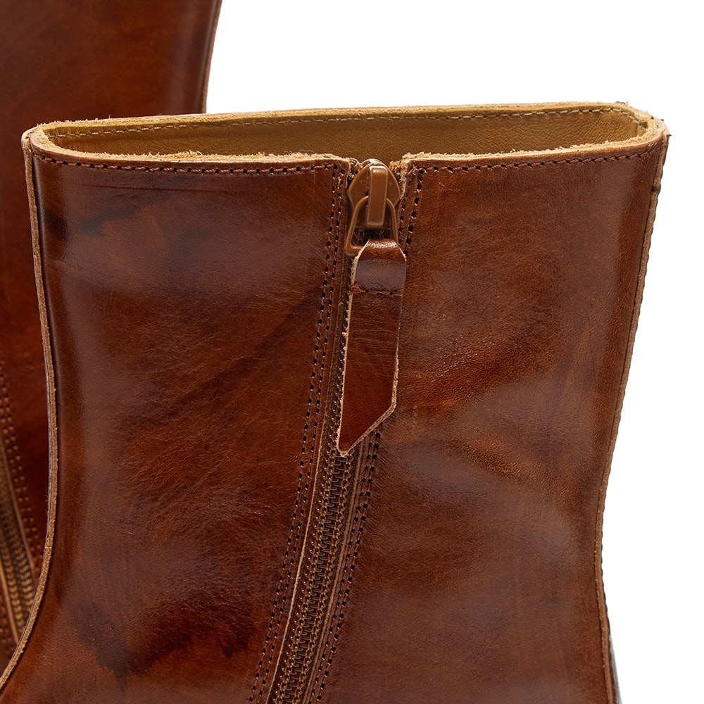 square-toe leather boots - 5