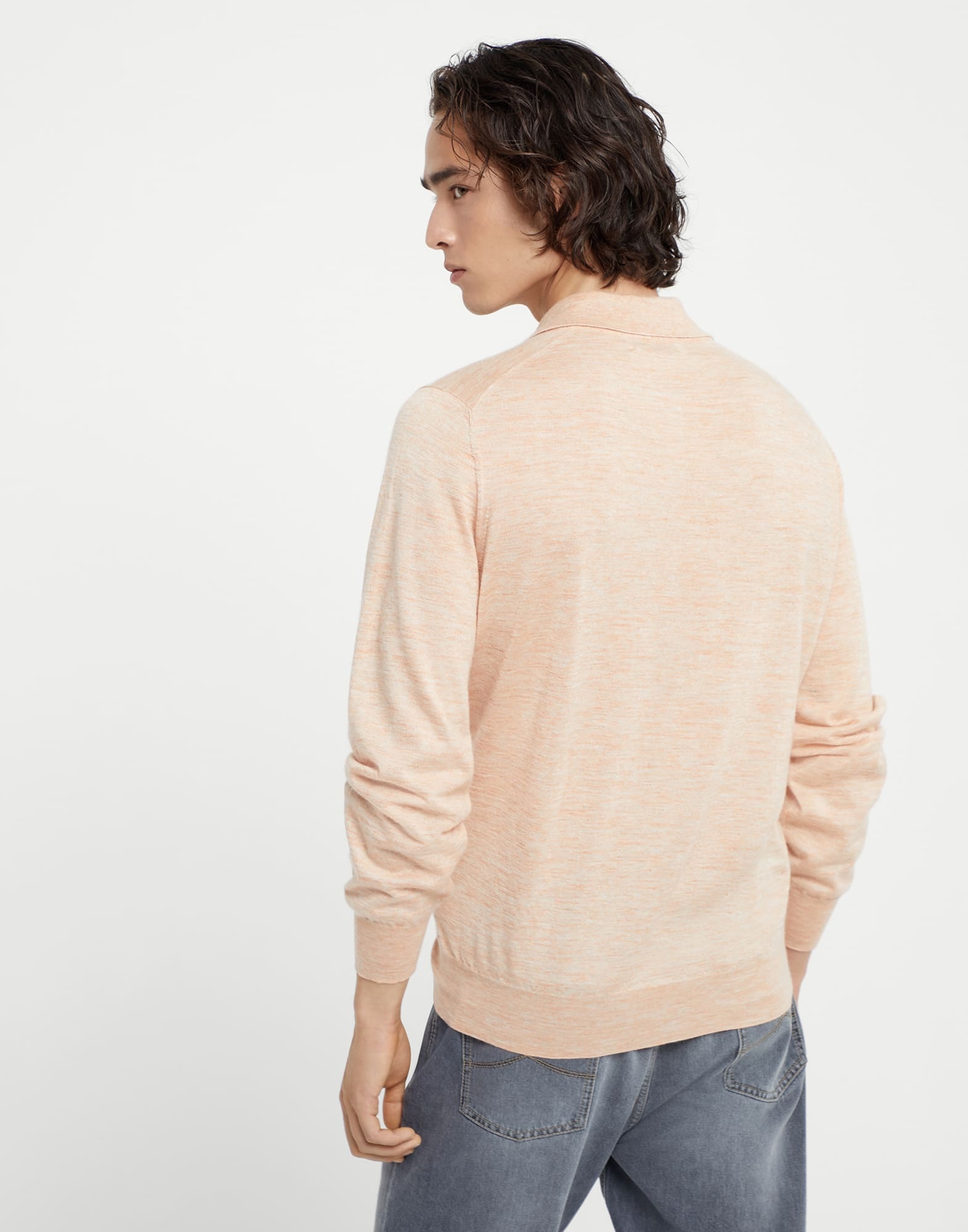 Lightweight cashmere, silk and linen knit polo shirt - 2