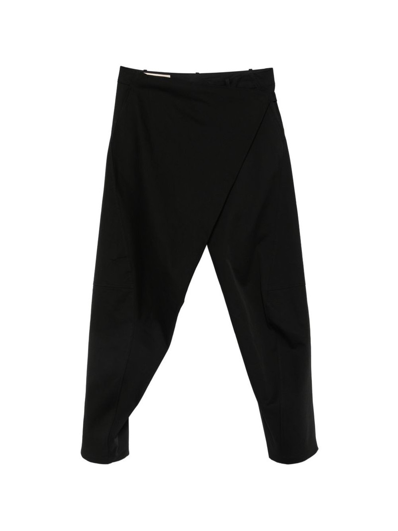 wrap-front trousers 1
