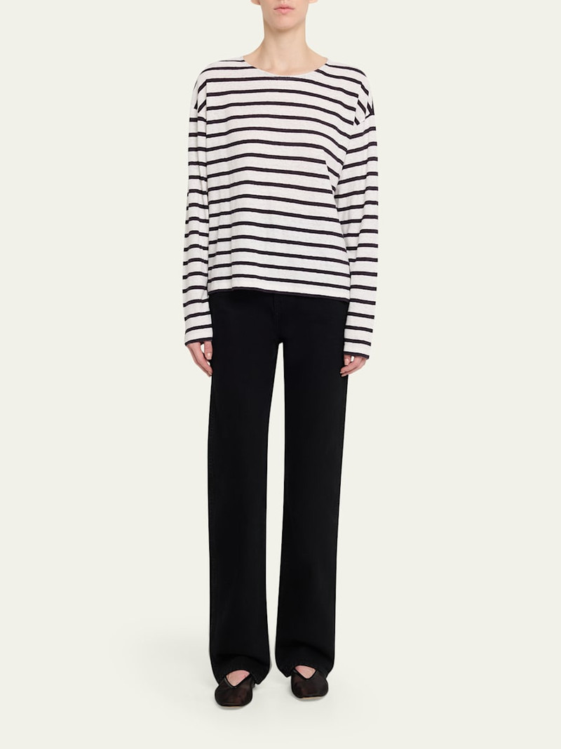 OFFICINE GÉNÉRALE Leya Stripe Cotton-Linen T-Shirt outlook