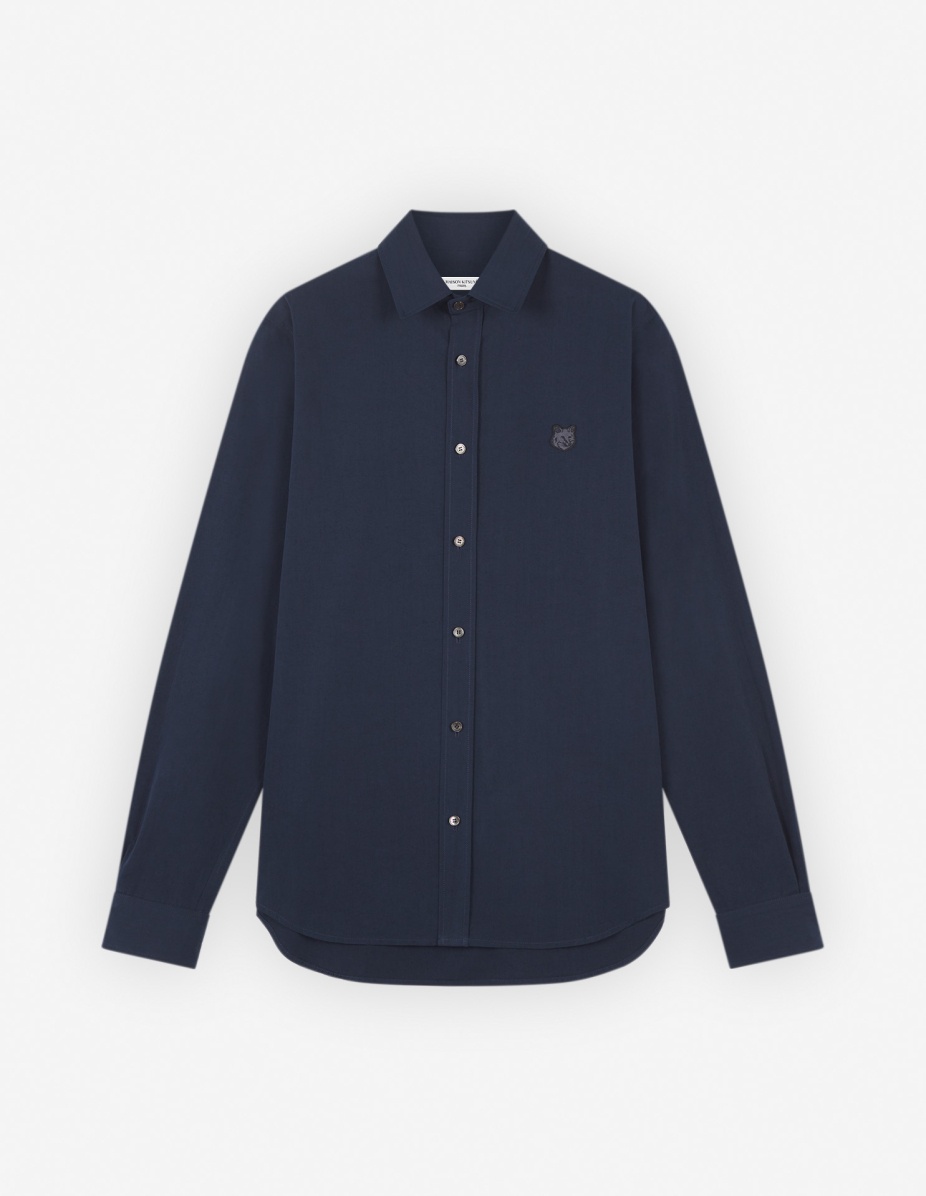 CLASSIC SHIRT WITH BOLD FOX HEAD PATCH IN COTTON POPLIN - 1