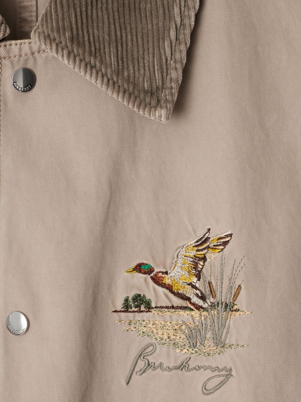 motif-embroidered shirt jacket - 5