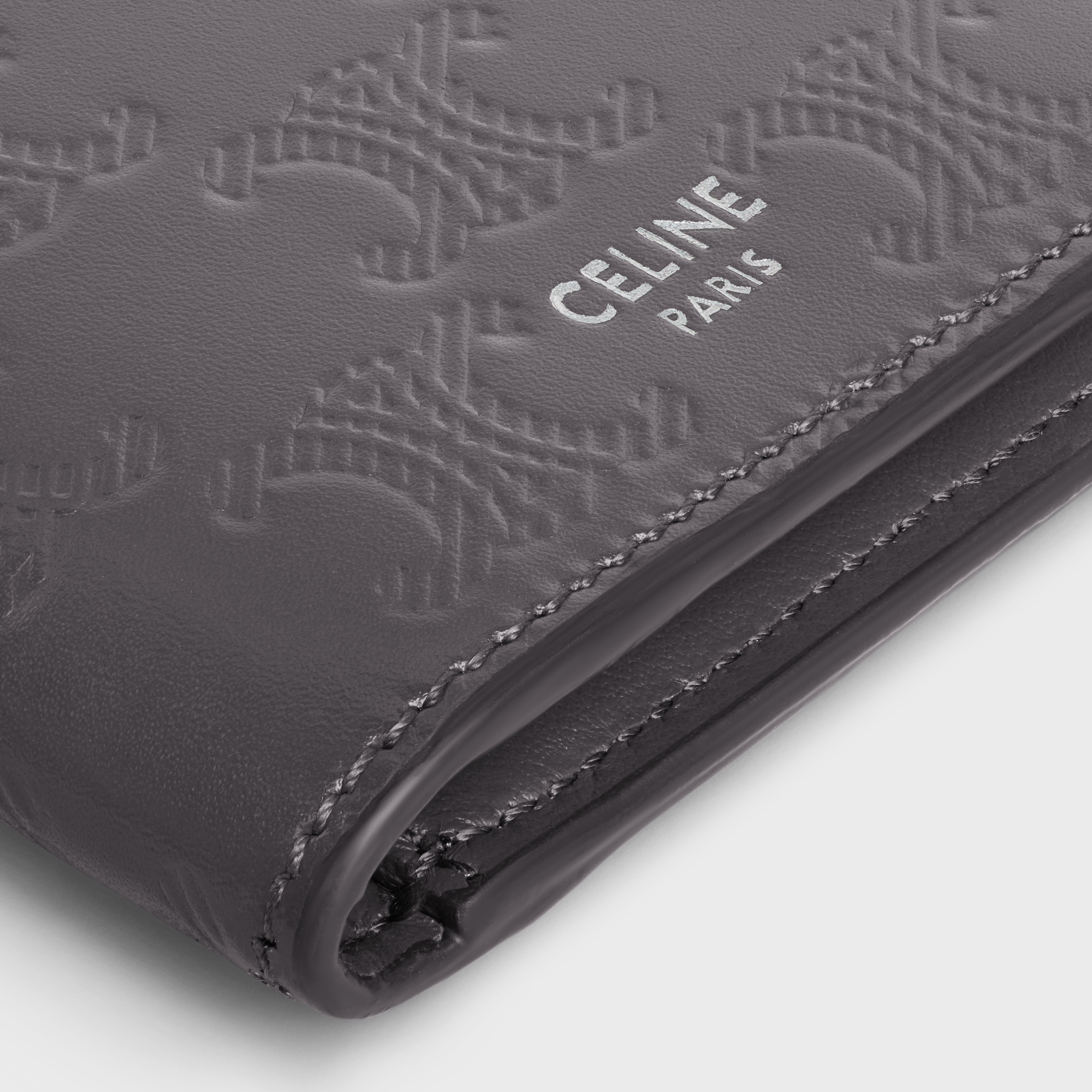 VERTICAL CARD HOLDER in Calfskin with triomphe embossed - 4