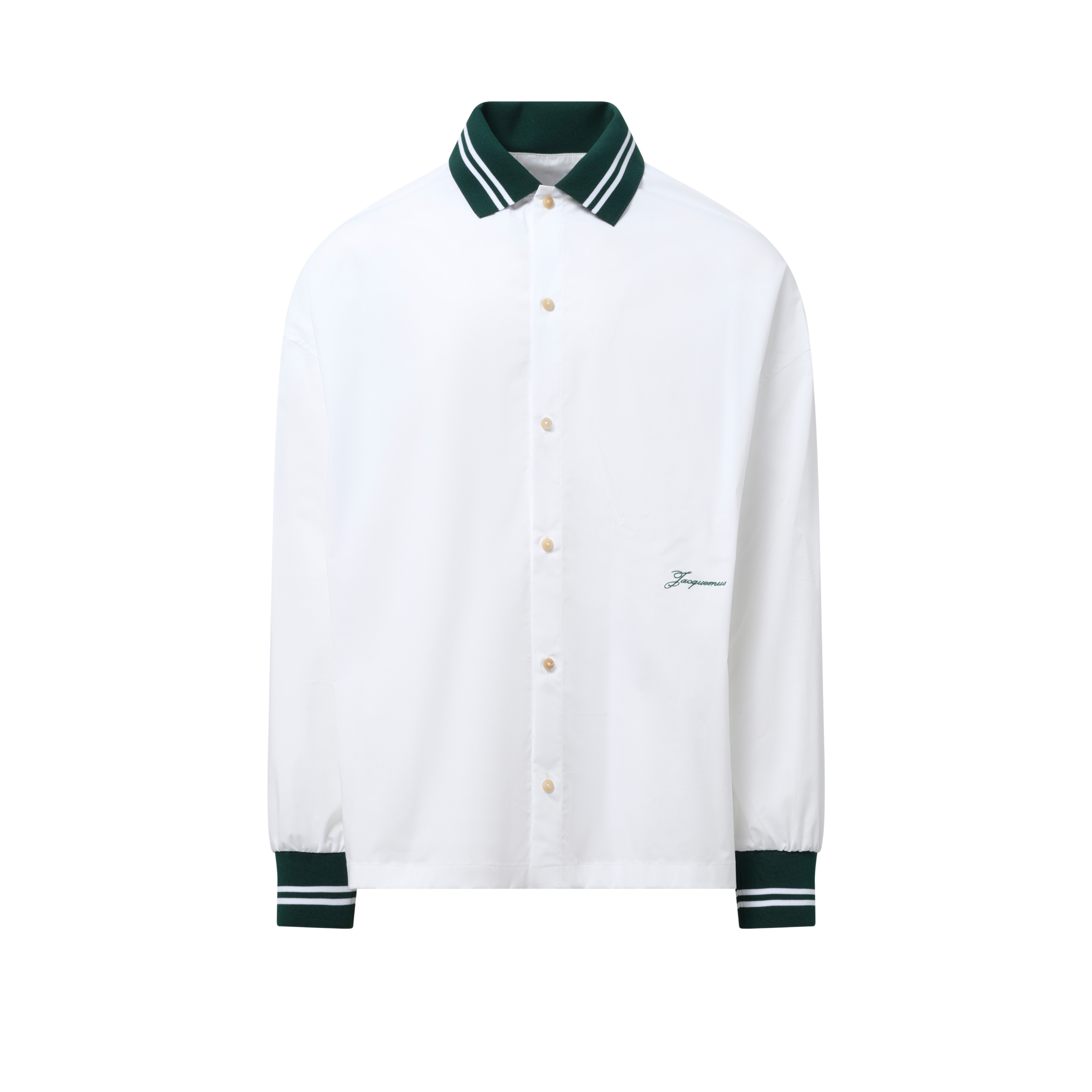 ★JACQUEMUS★ La Chemise Baseball Shirt White 255SH113145410 Jacquemus La Chemise Baseball ML Shirt | White | FARFETCH