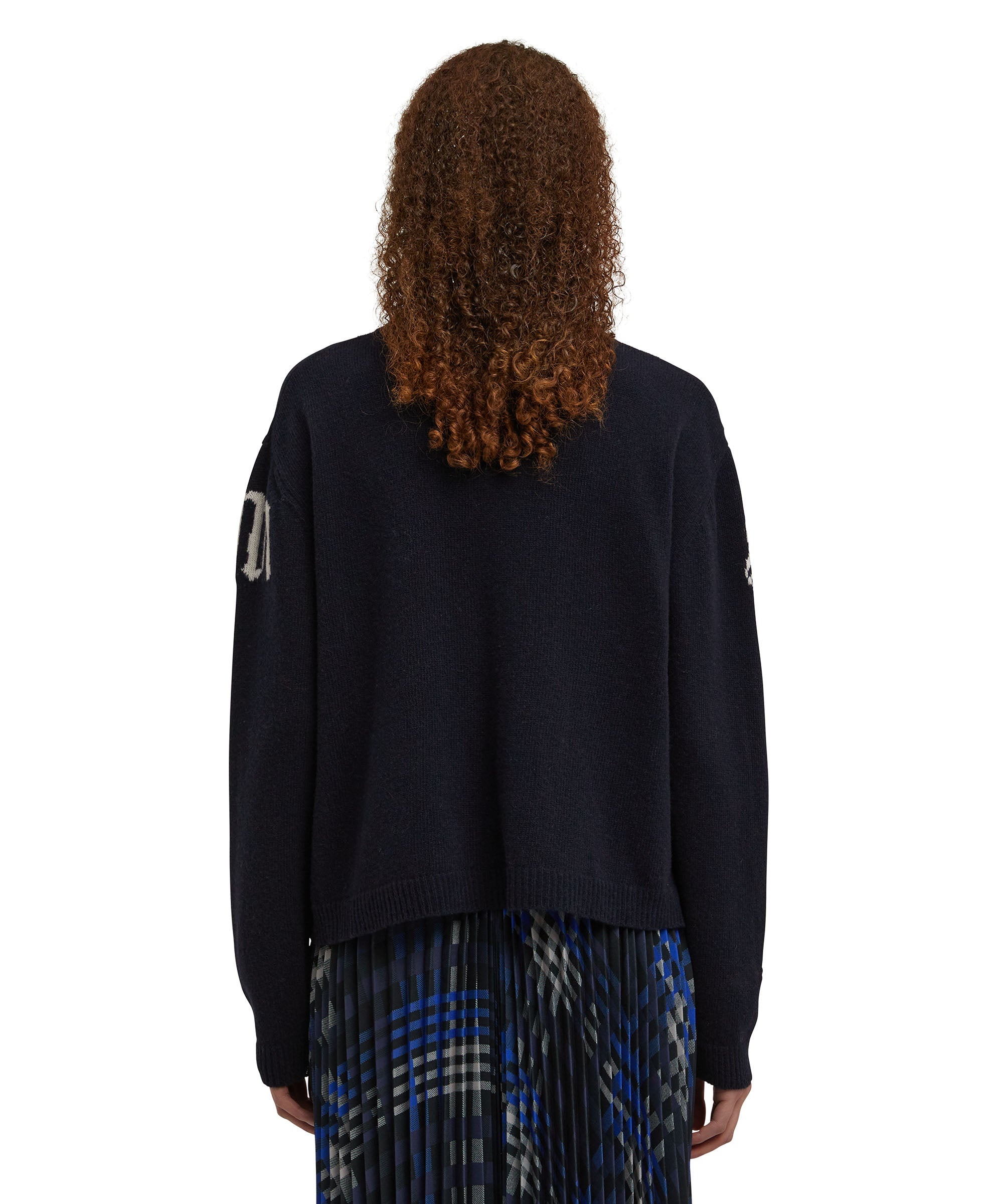 Wool cardigan with gothic logo - 4
