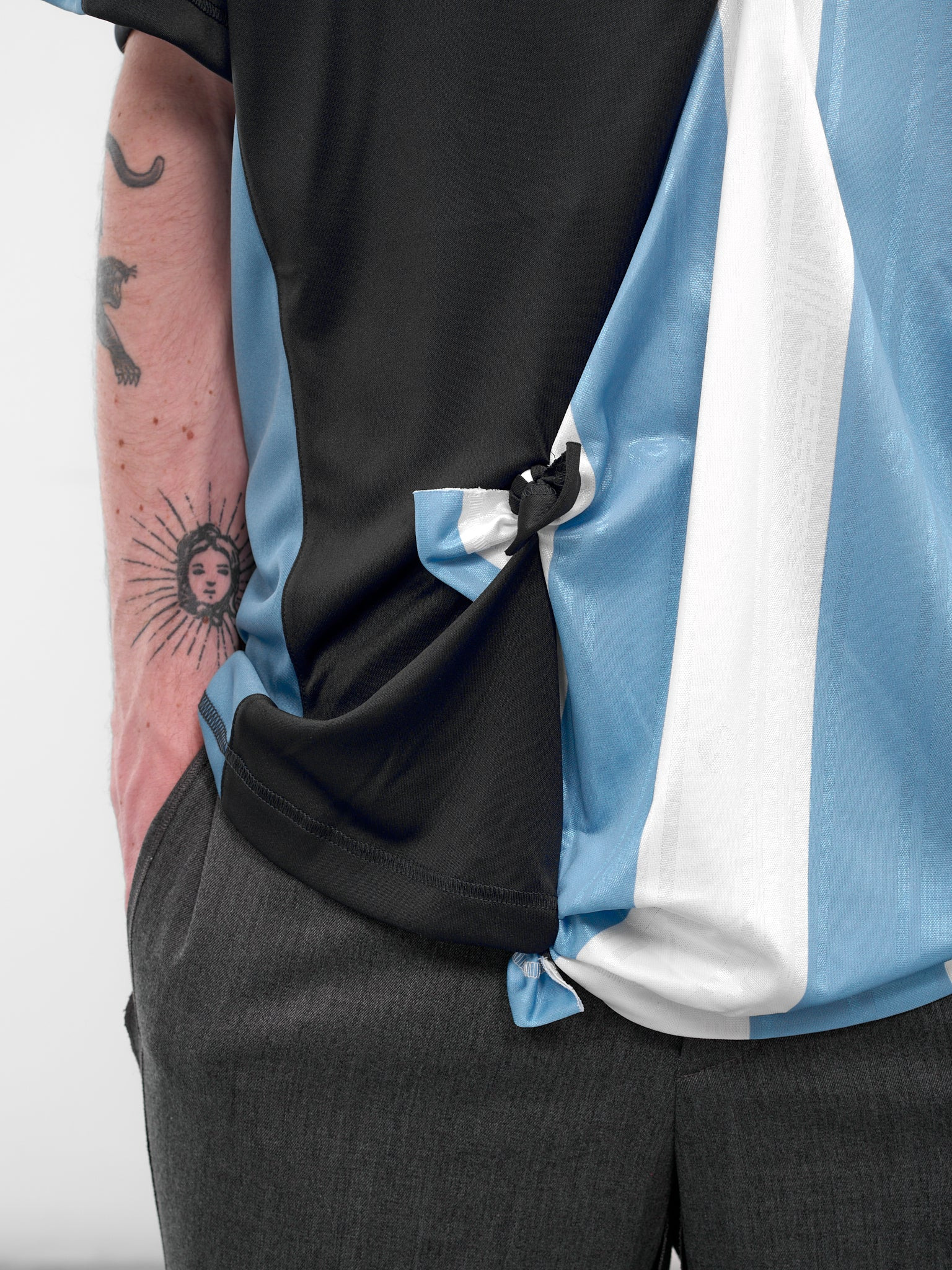 Blue Reconstructed Football Jersey - 4