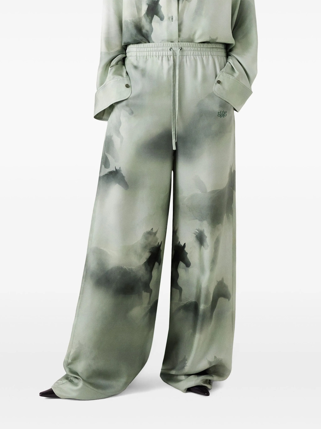 Faded Horses Print Pajama Trousers - 5