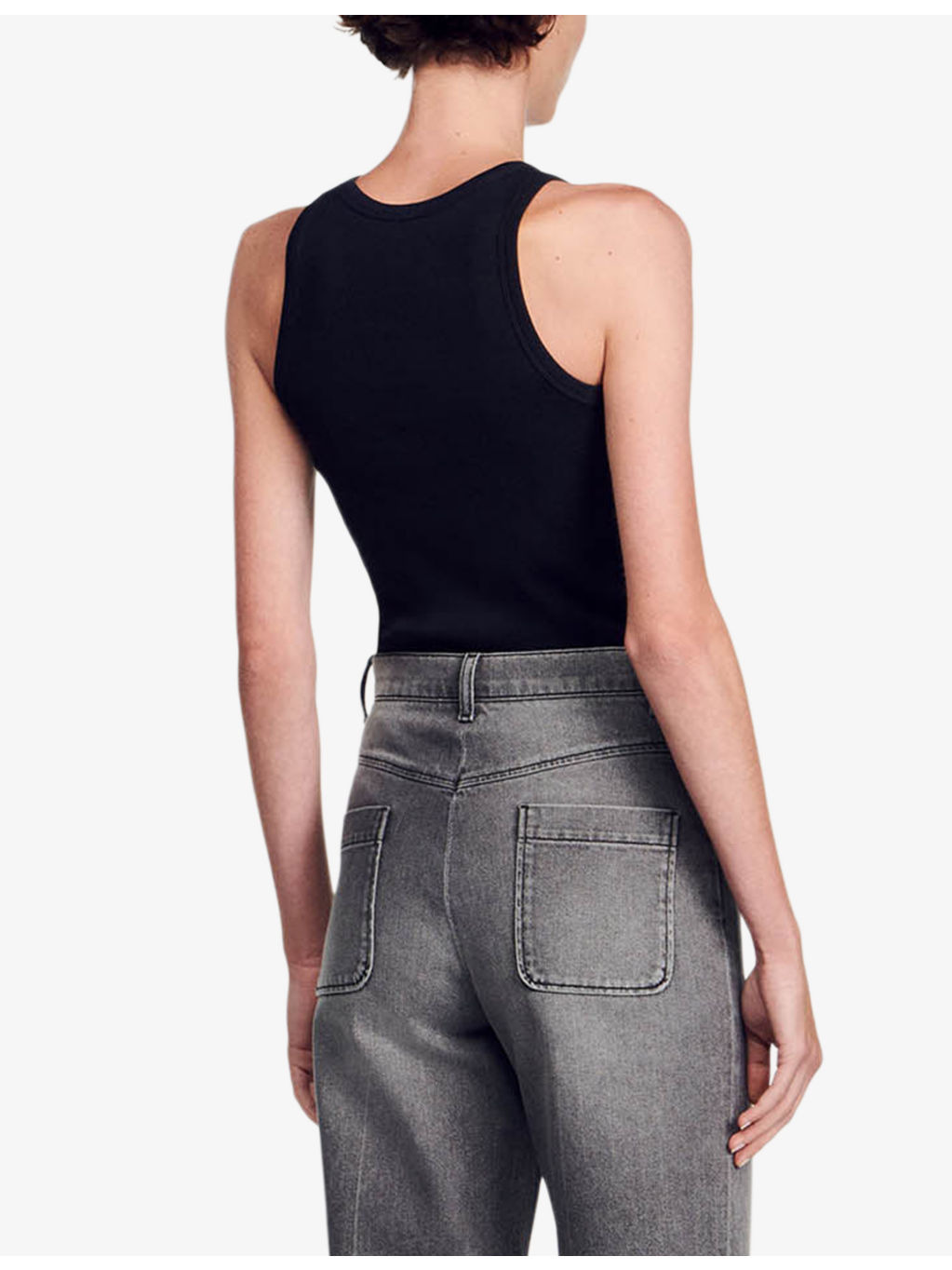 Round-neck sleeveless cotton T-shirt - 4