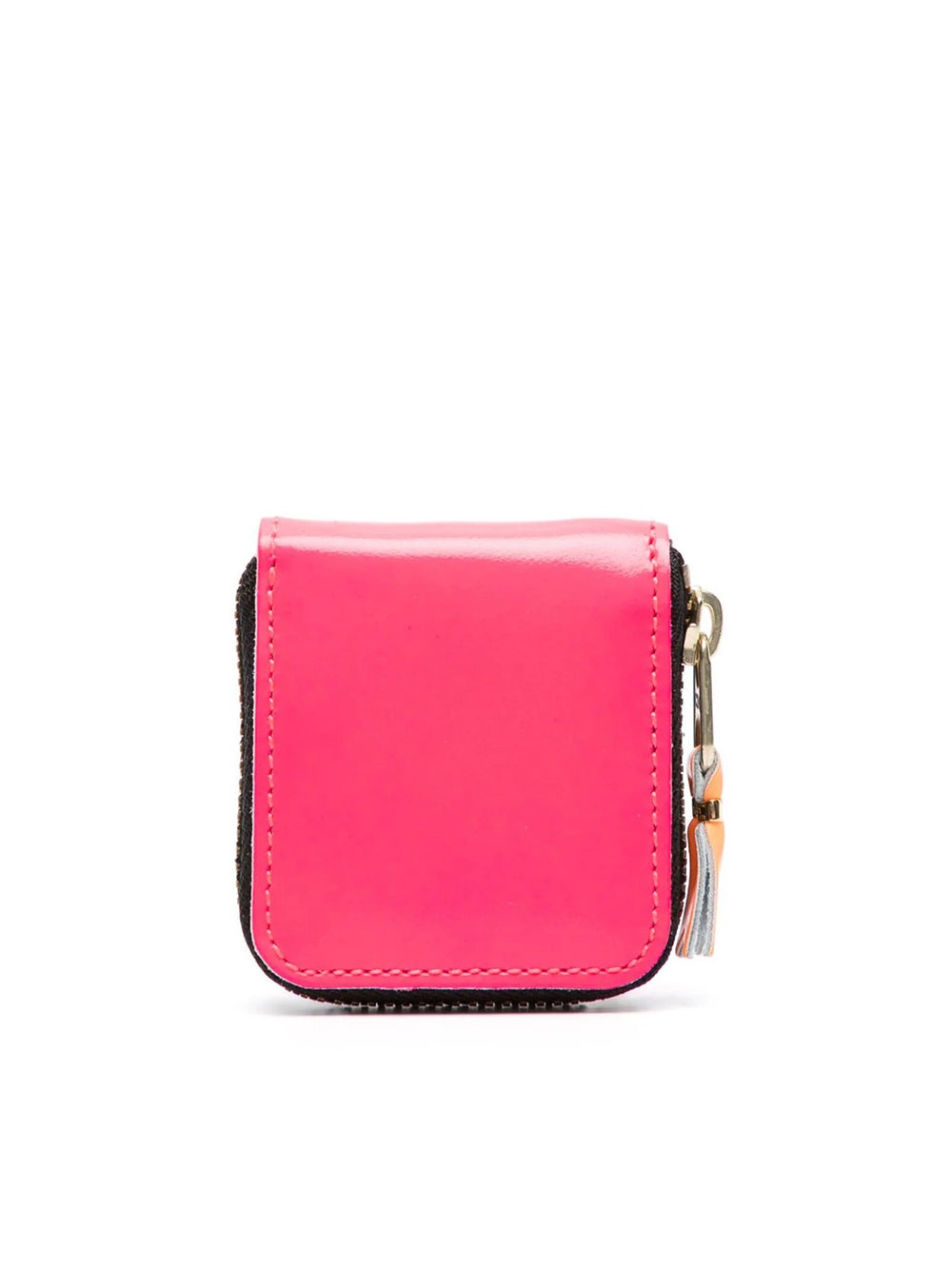 Mini Leather Coin Purse With Zip Fluo Pink - 2