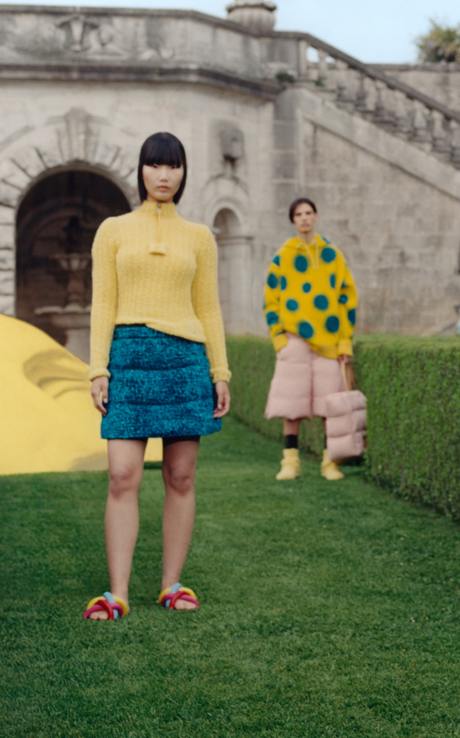 1 Moncler JW Anderson Half-Zip Ribbed-Knit Sweater yellow - 5