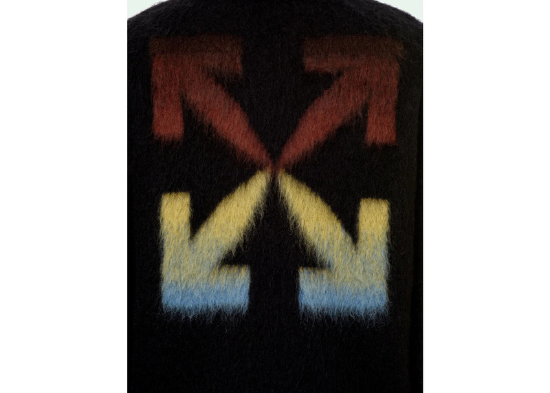 Off-White OFF-WHITE Brushed Mohair Diag Stencil Arrows Knit Sweater Black/Rainbow outlook