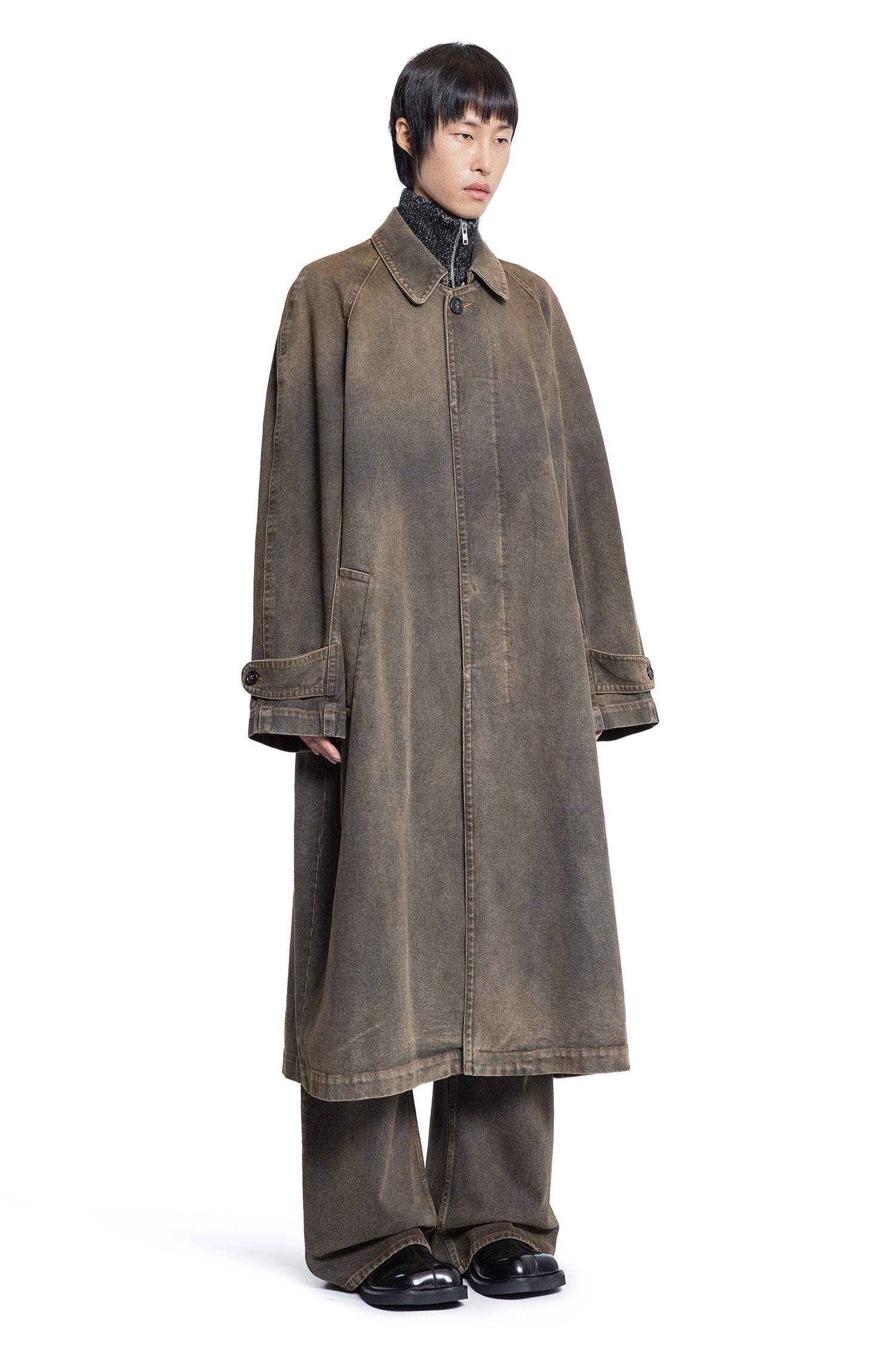 MM6 Maison Margiela Washed-Denim-Trench-Coat | antonioli