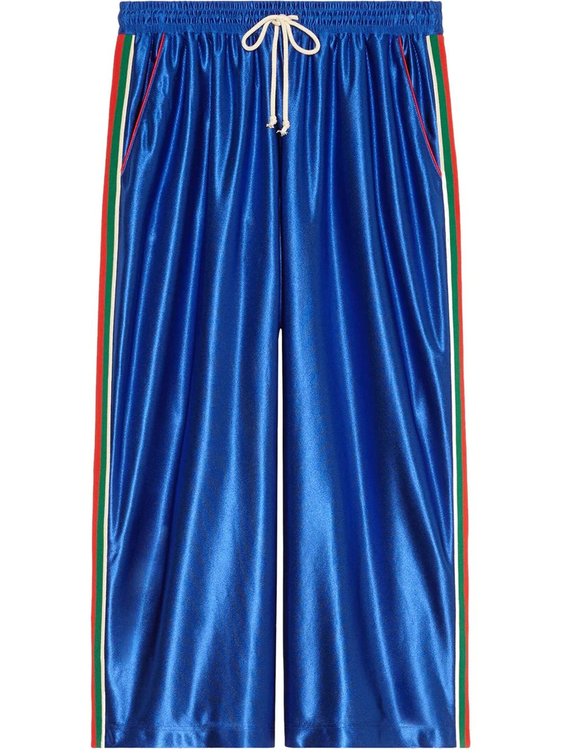 Web detailing wide-legged track pants - 1
